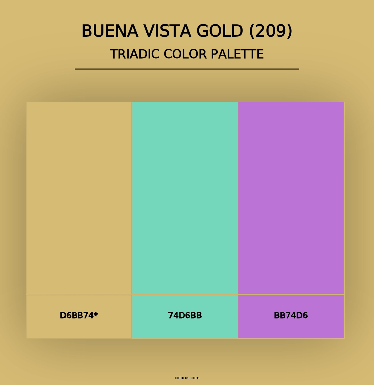 Buena Vista Gold (209) - Triadic Color Palette