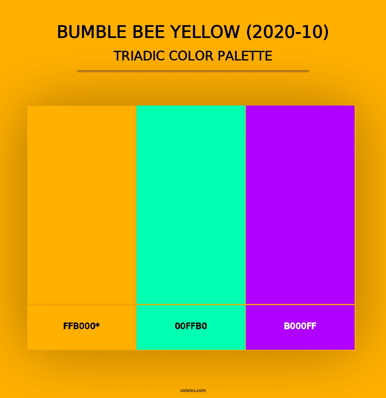 Bumble Bee Yellow (2020-10) - Triadic Color Palette