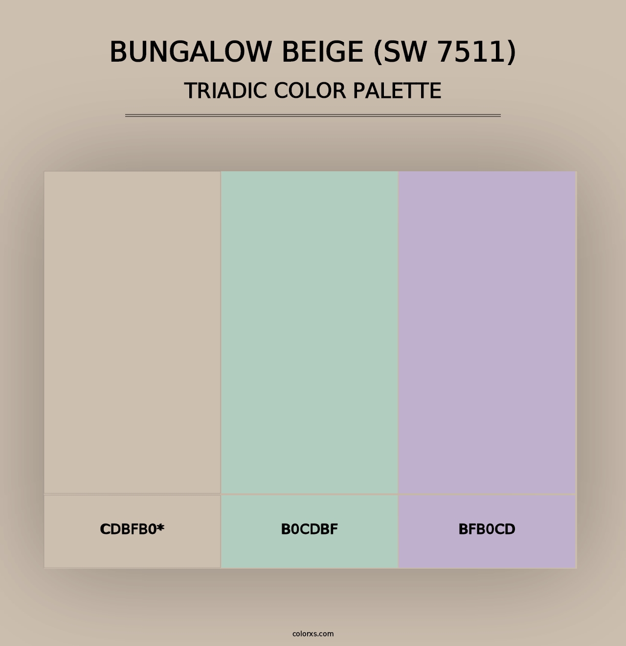 Bungalow Beige (SW 7511) - Triadic Color Palette