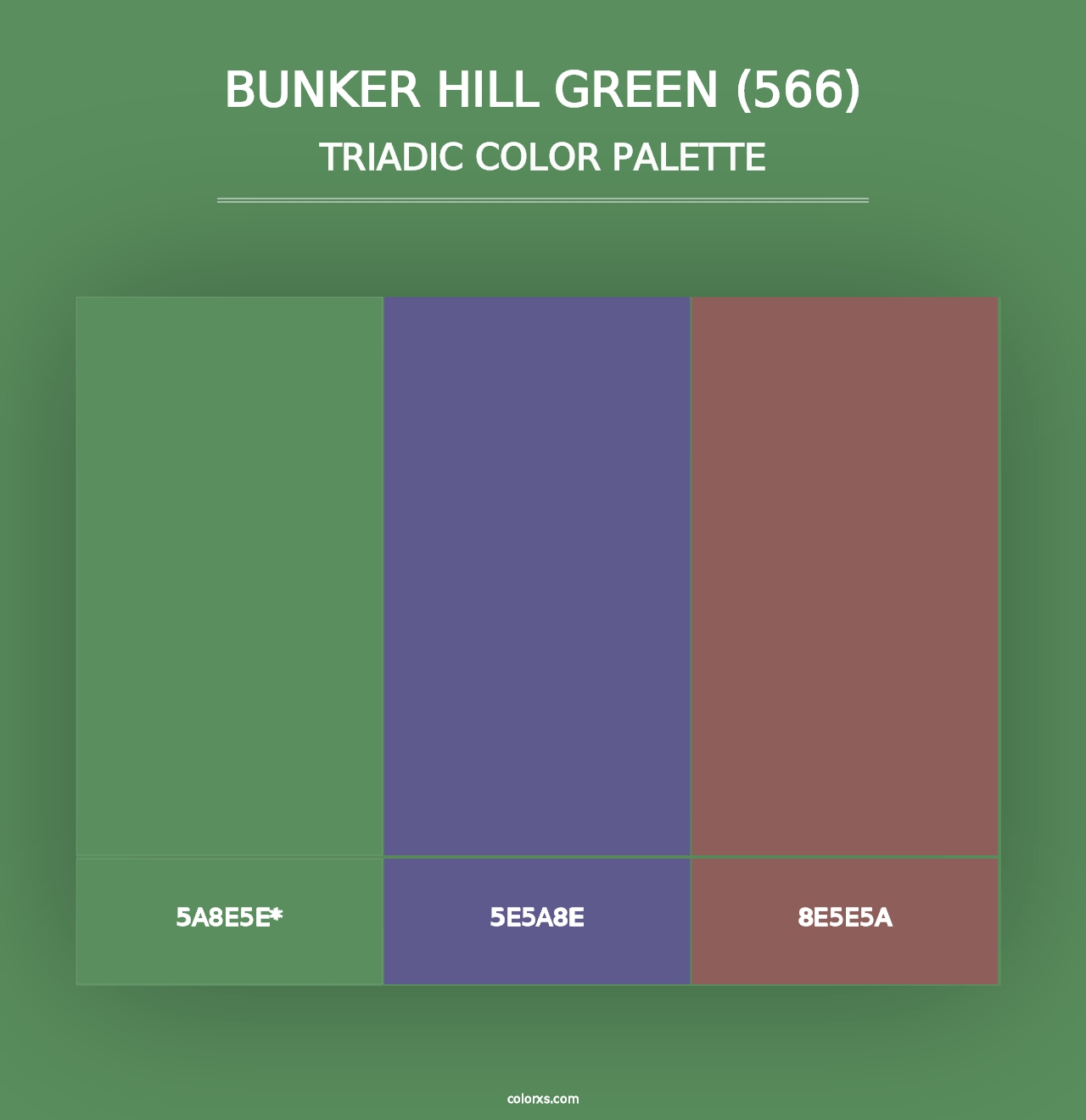 Bunker Hill Green (566) - Triadic Color Palette