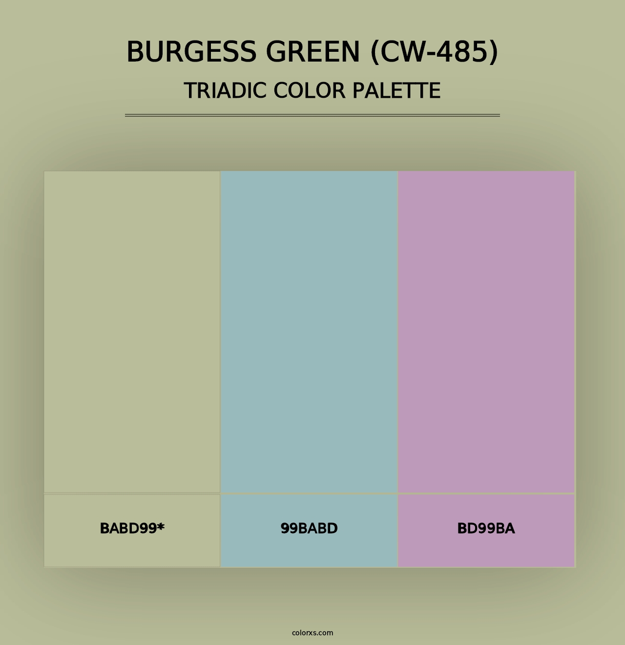 Burgess Green (CW-485) - Triadic Color Palette