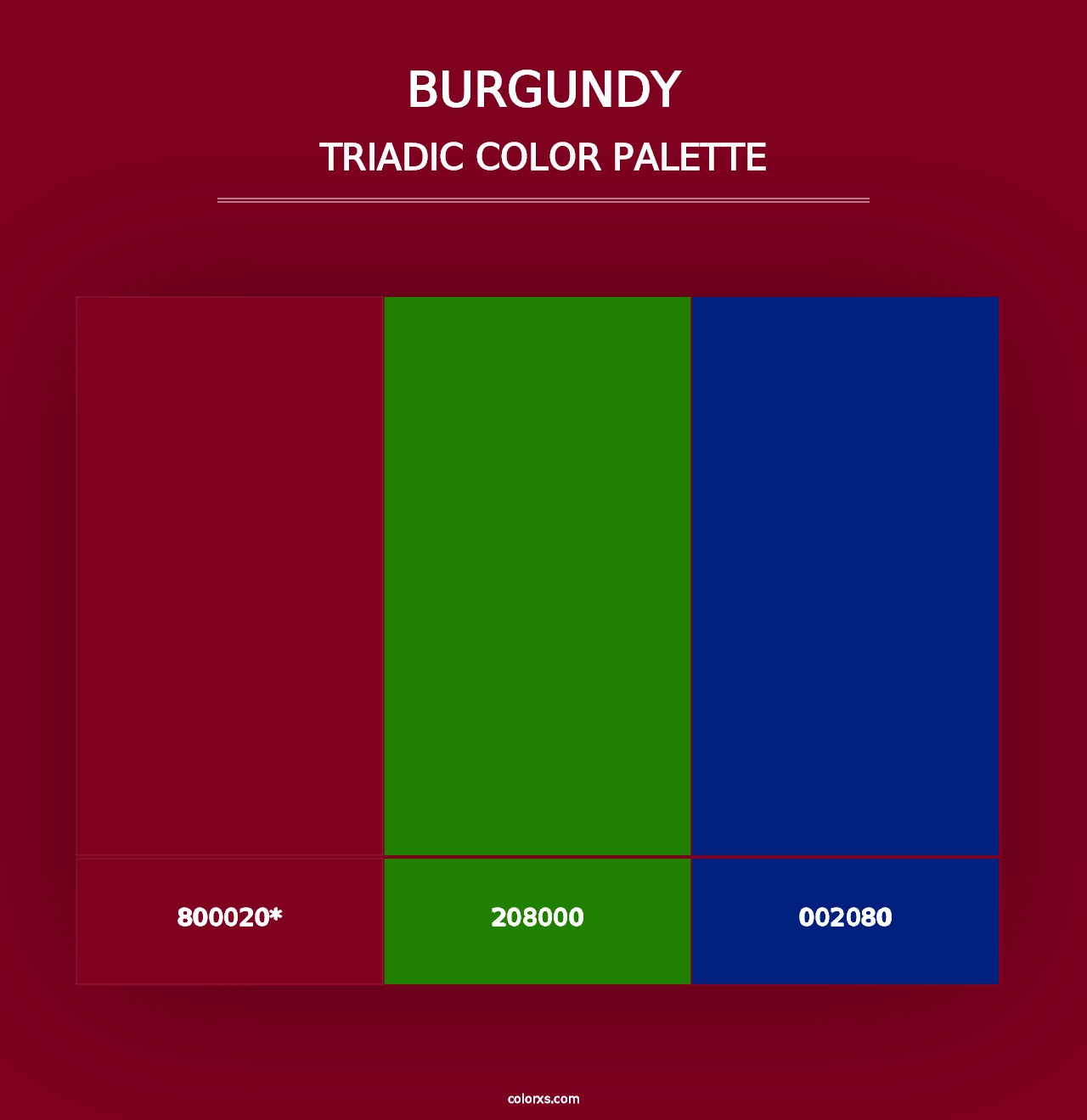 Burgundy - Triadic Color Palette