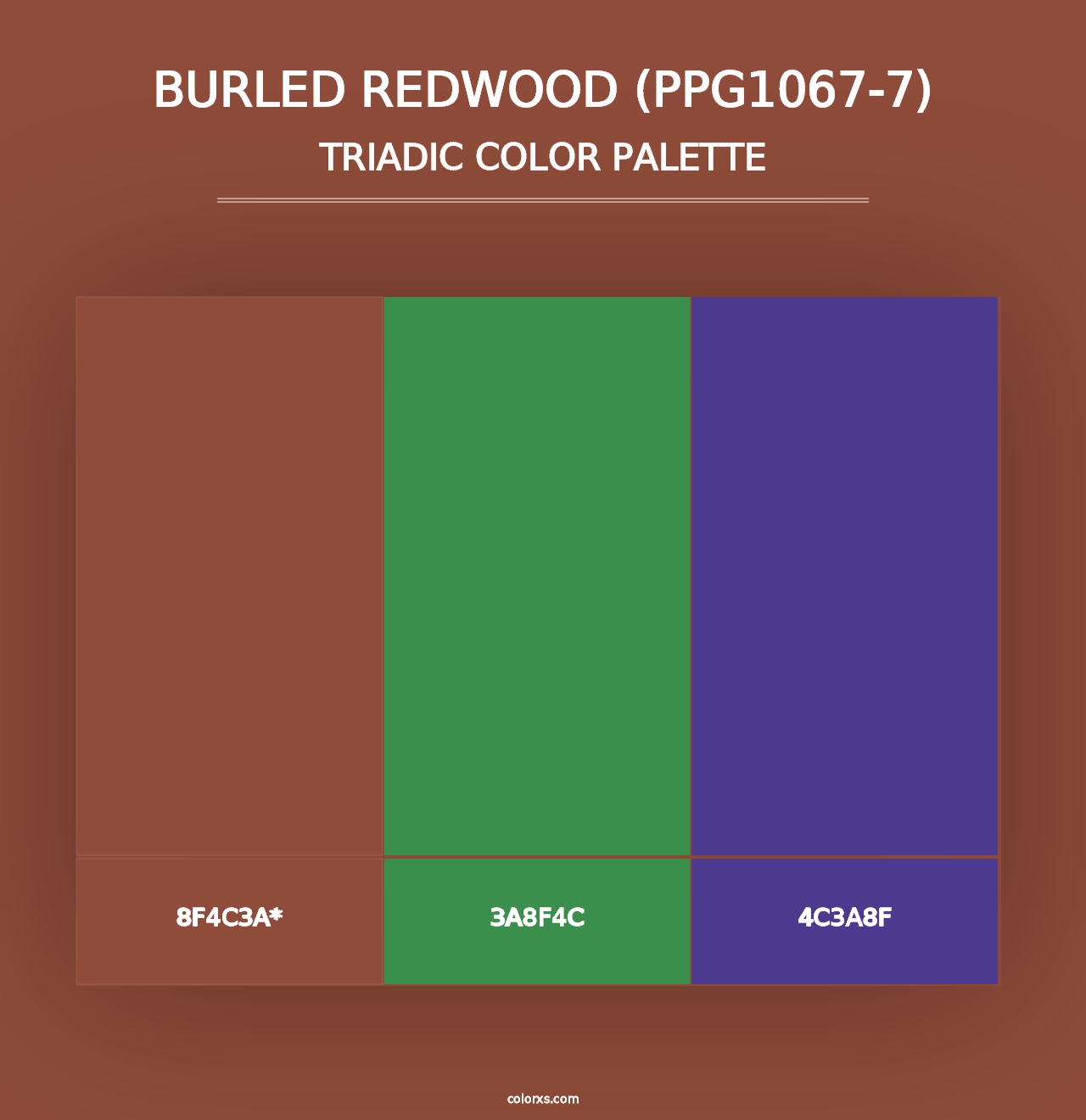 Burled Redwood (PPG1067-7) - Triadic Color Palette