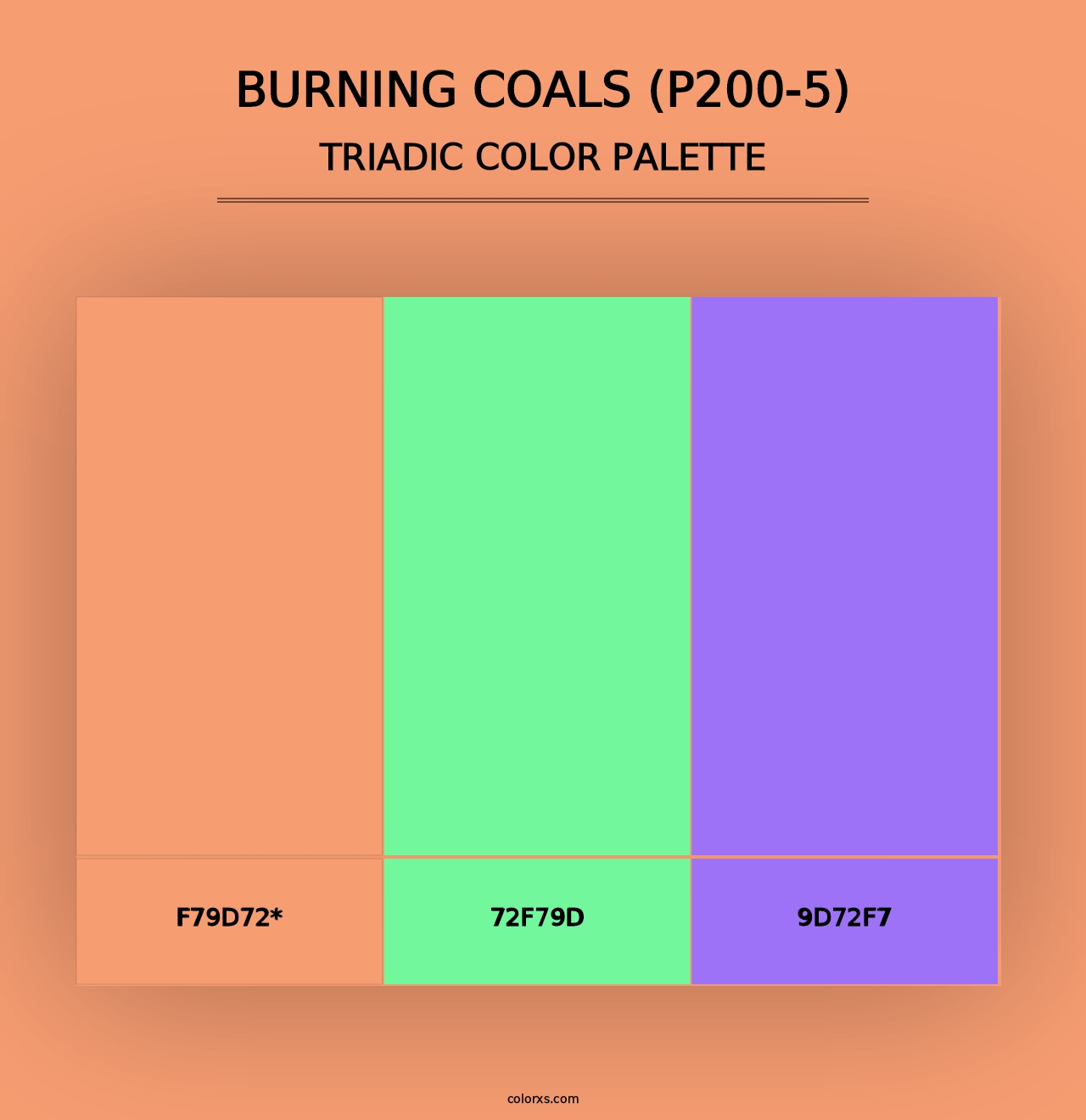 Burning Coals (P200-5) - Triadic Color Palette