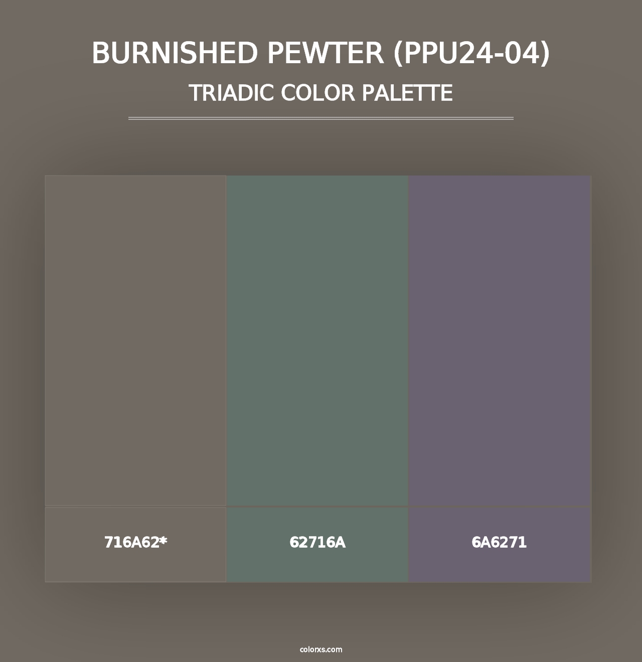 Burnished Pewter (PPU24-04) - Triadic Color Palette