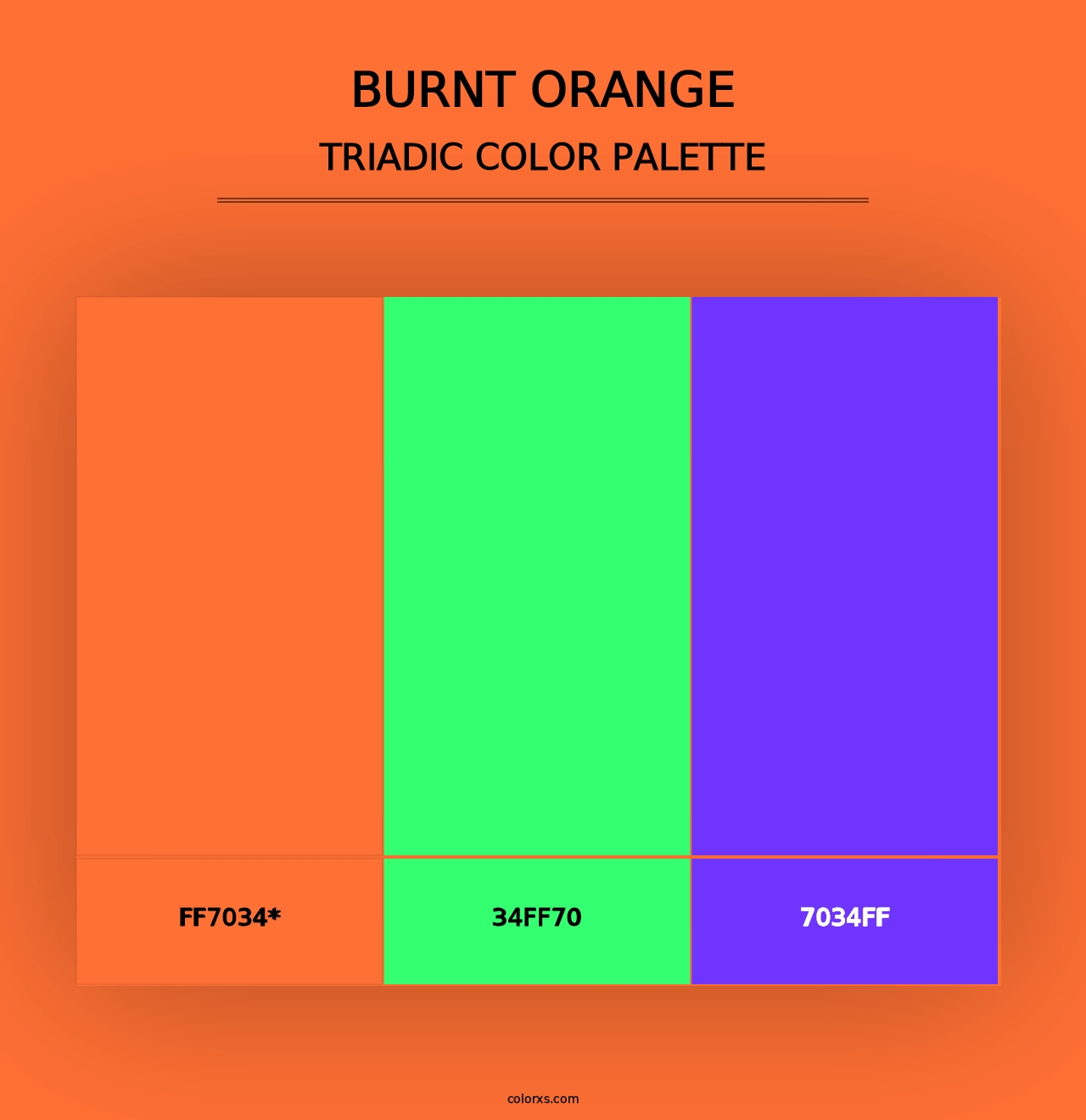 Burnt Orange - Triadic Color Palette