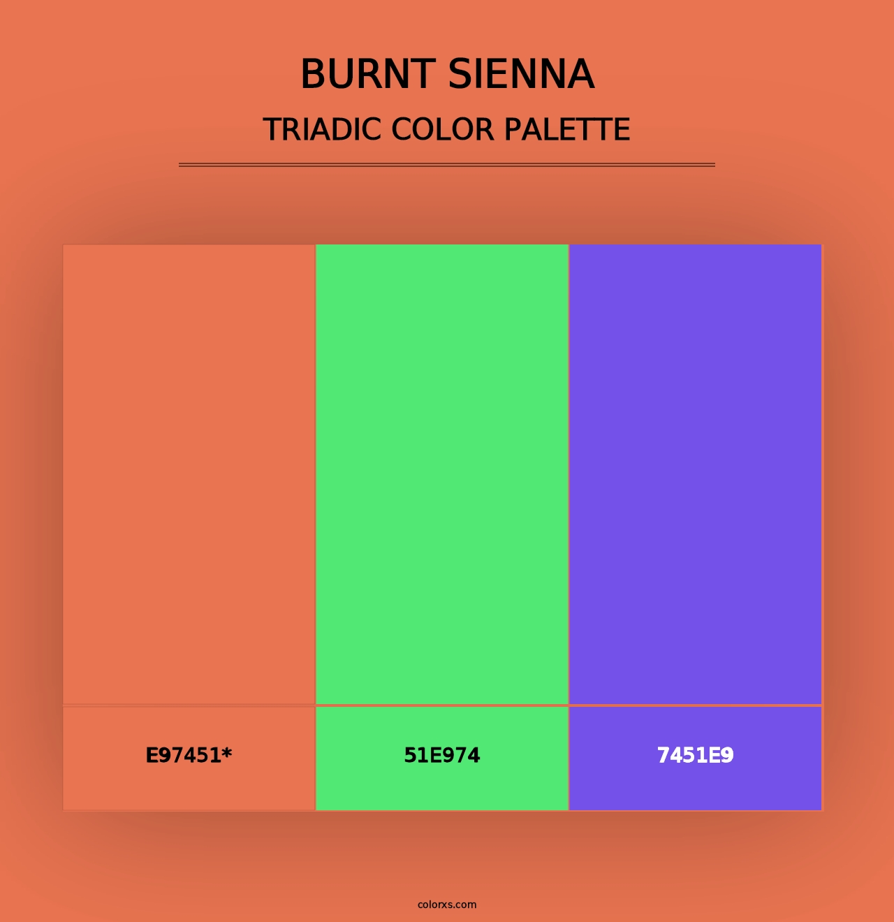 Burnt Sienna - Triadic Color Palette