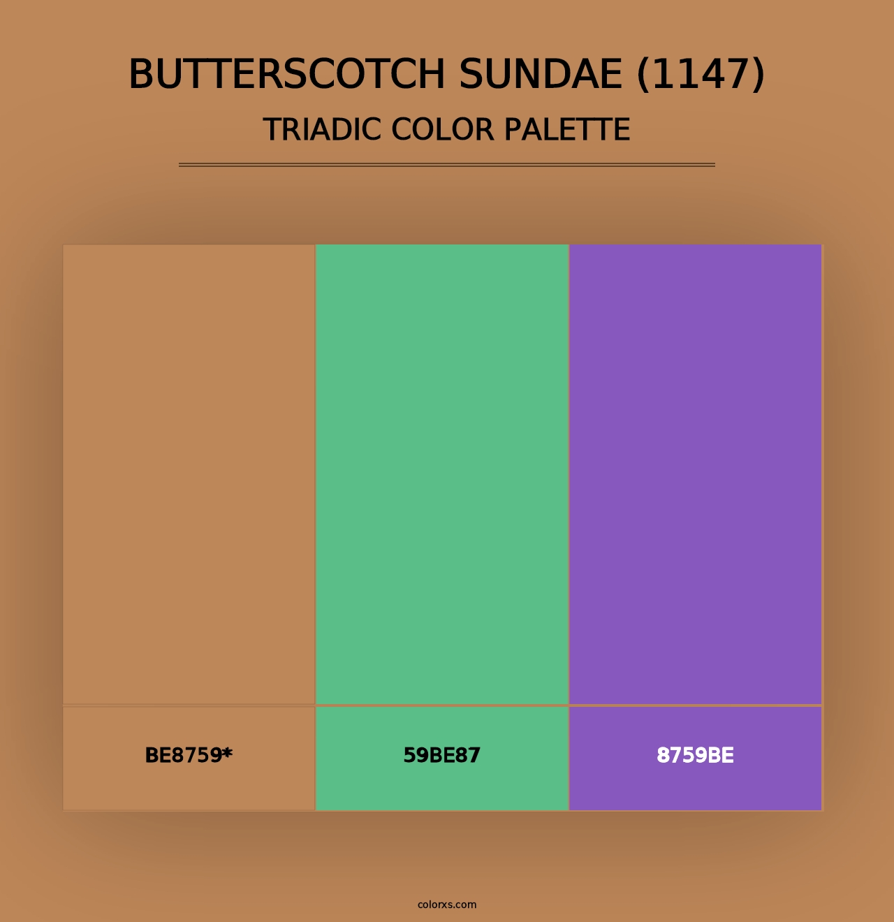 Butterscotch Sundae (1147) - Triadic Color Palette