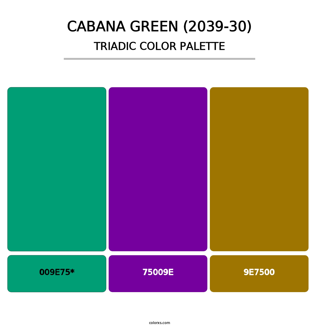 Cabana Green (2039-30) - Triadic Color Palette