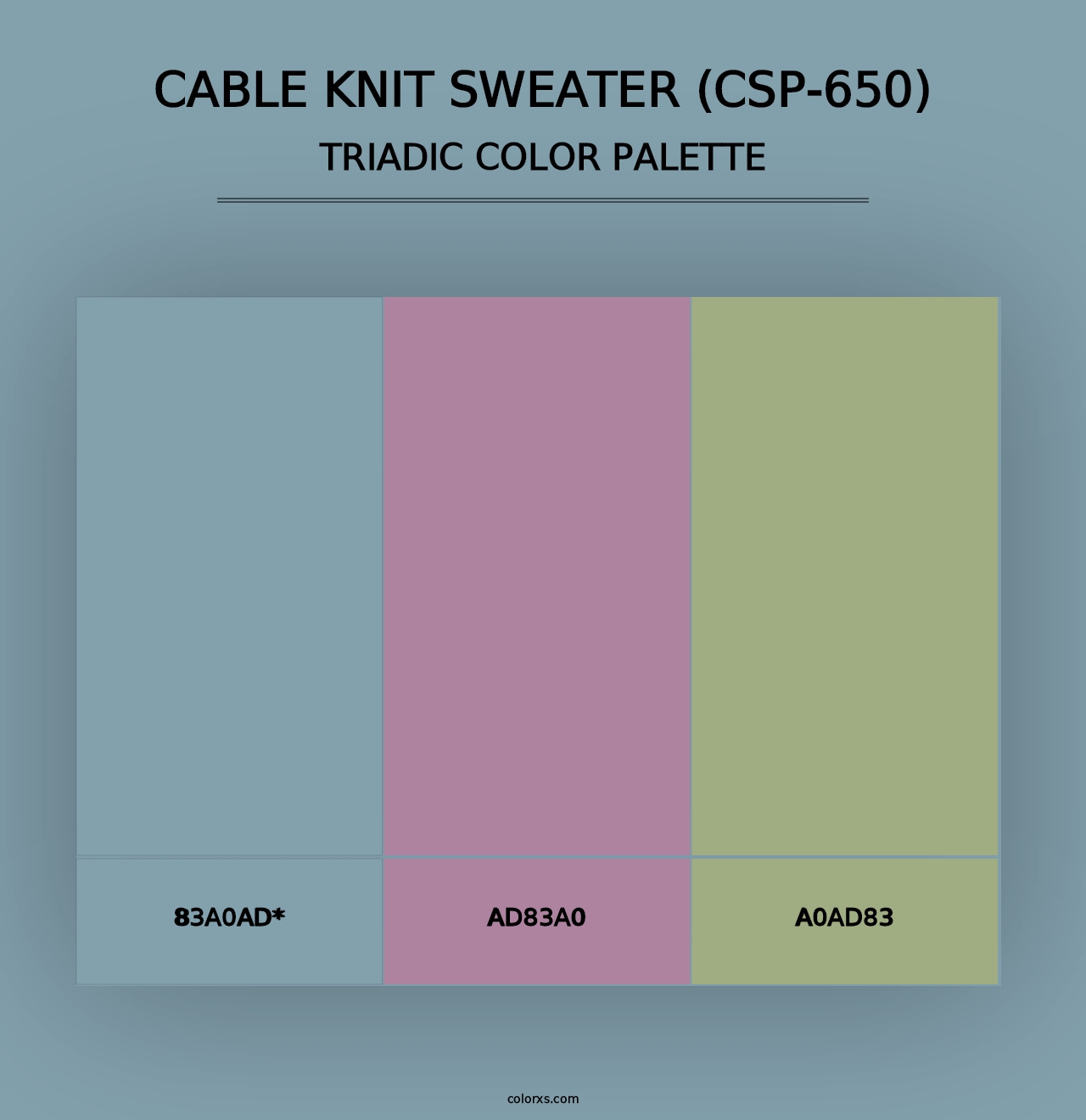 Cable Knit Sweater (CSP-650) - Triadic Color Palette