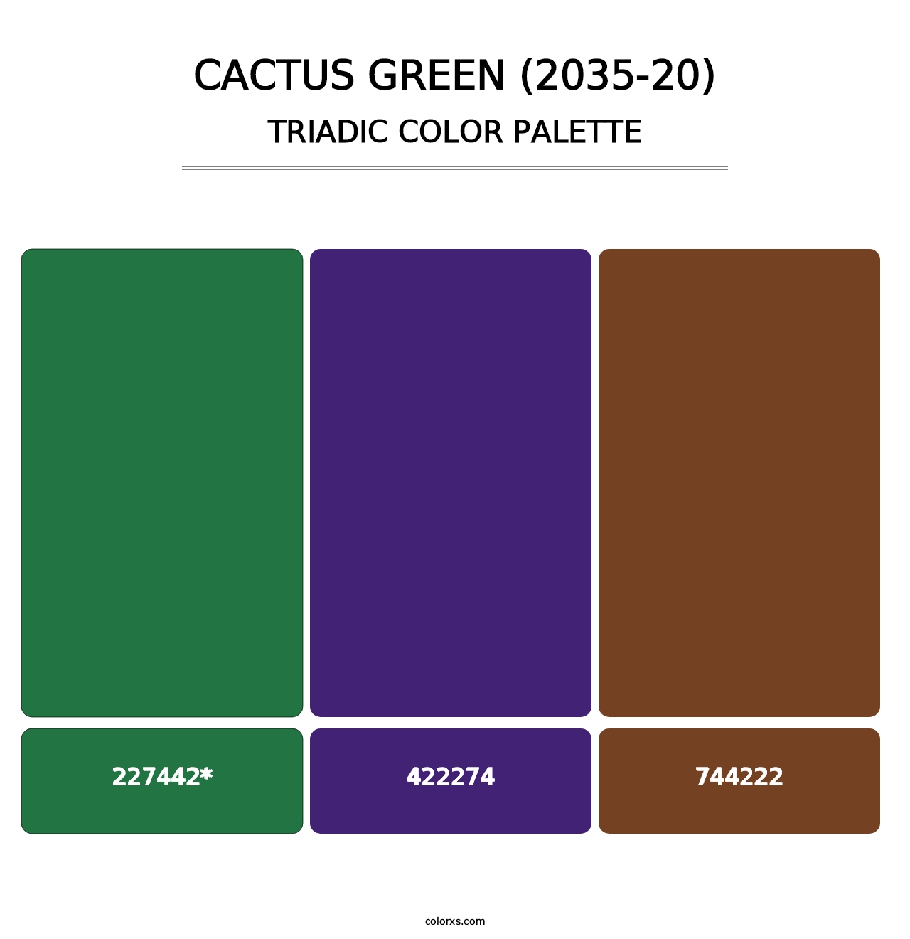 Cactus Green (2035-20) - Triadic Color Palette