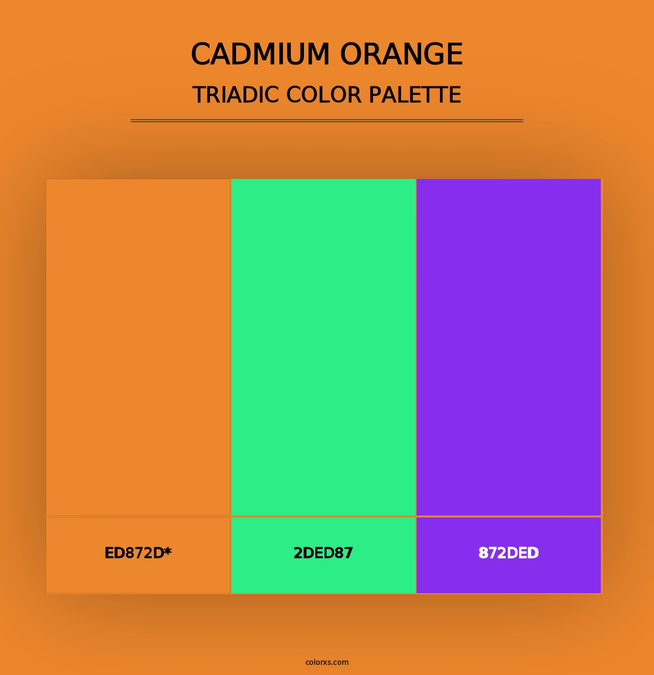 Cadmium Orange - Triadic Color Palette