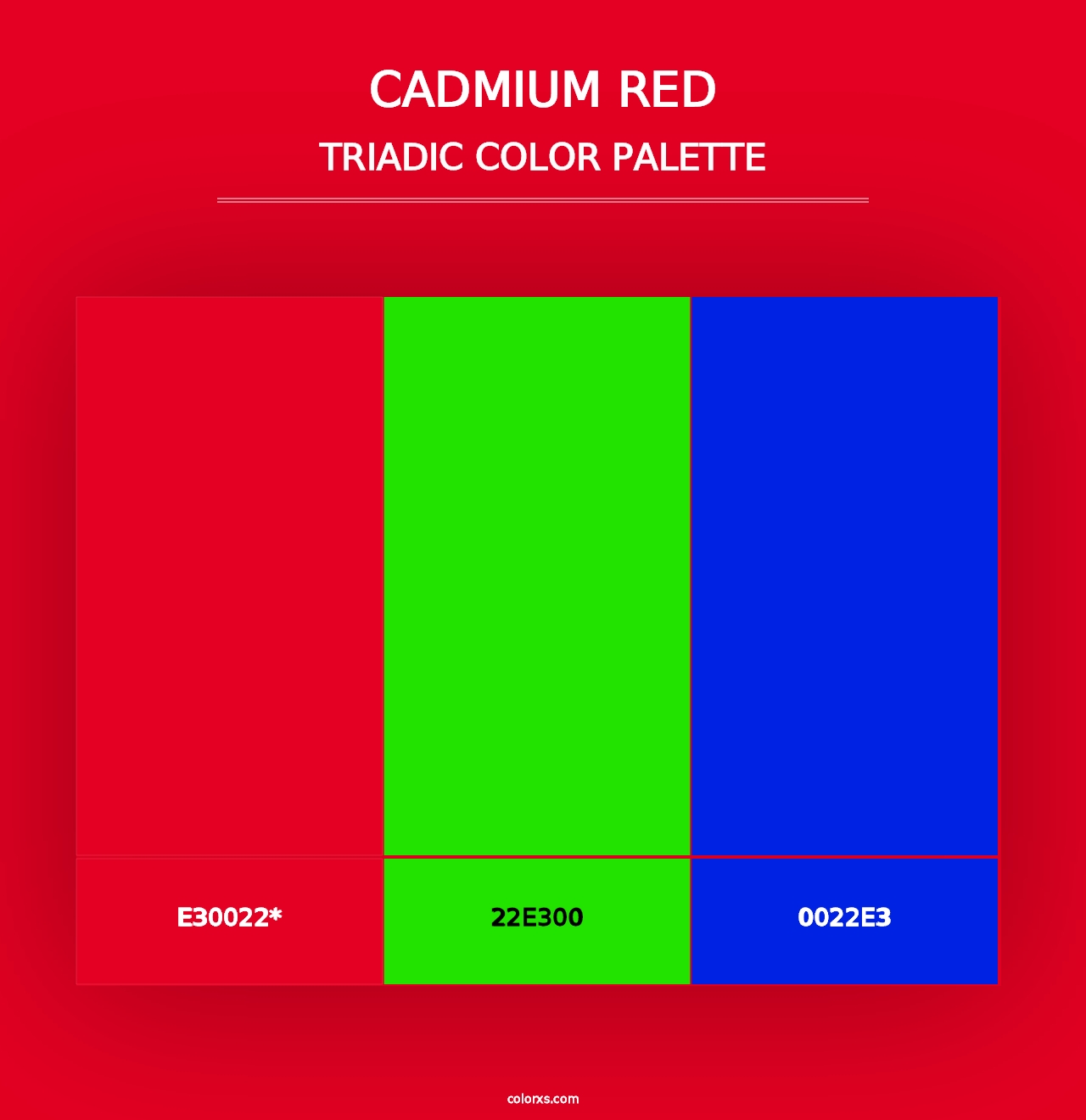 Cadmium Red - Triadic Color Palette