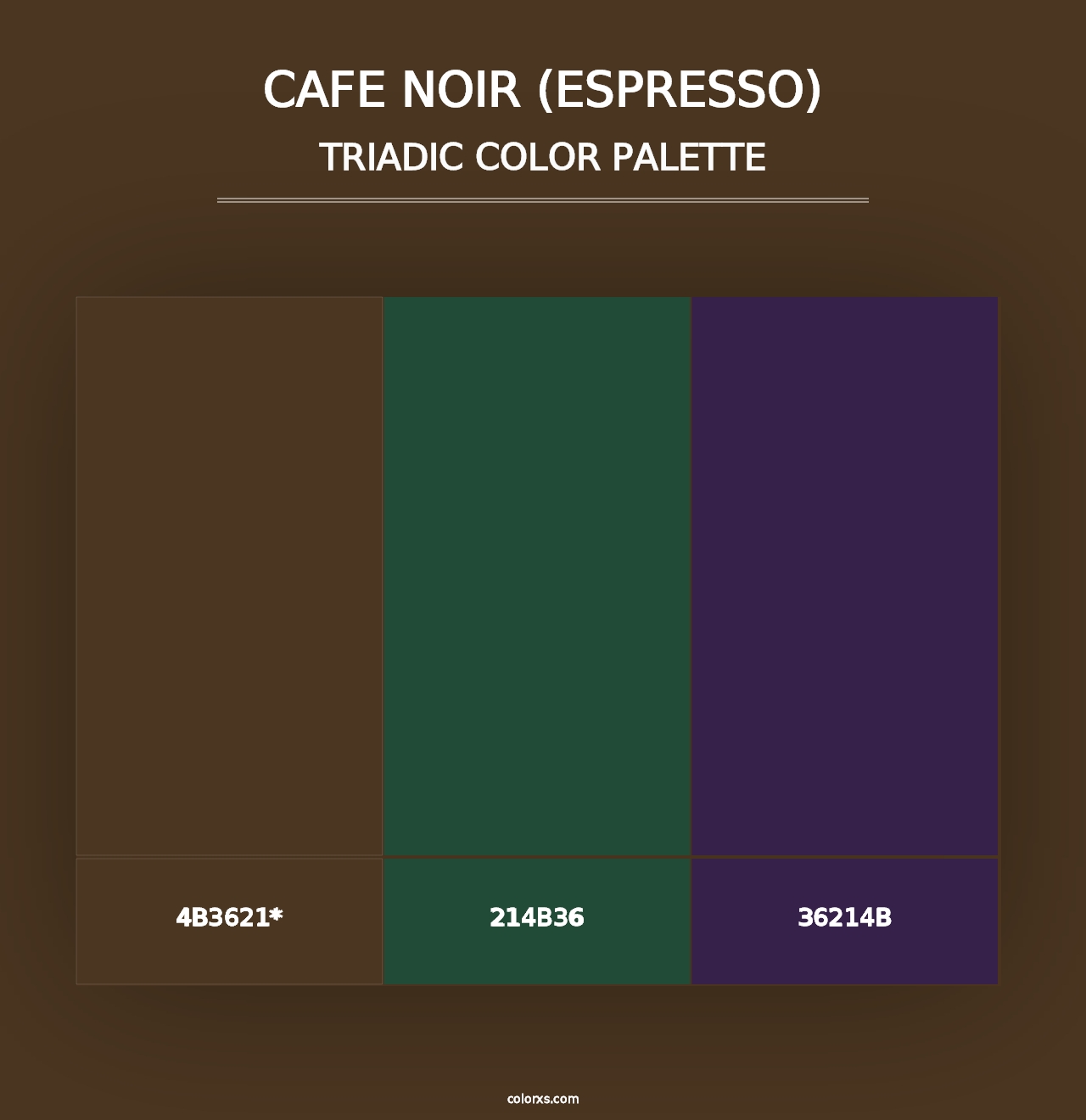 Cafe Noir (Espresso) - Triadic Color Palette