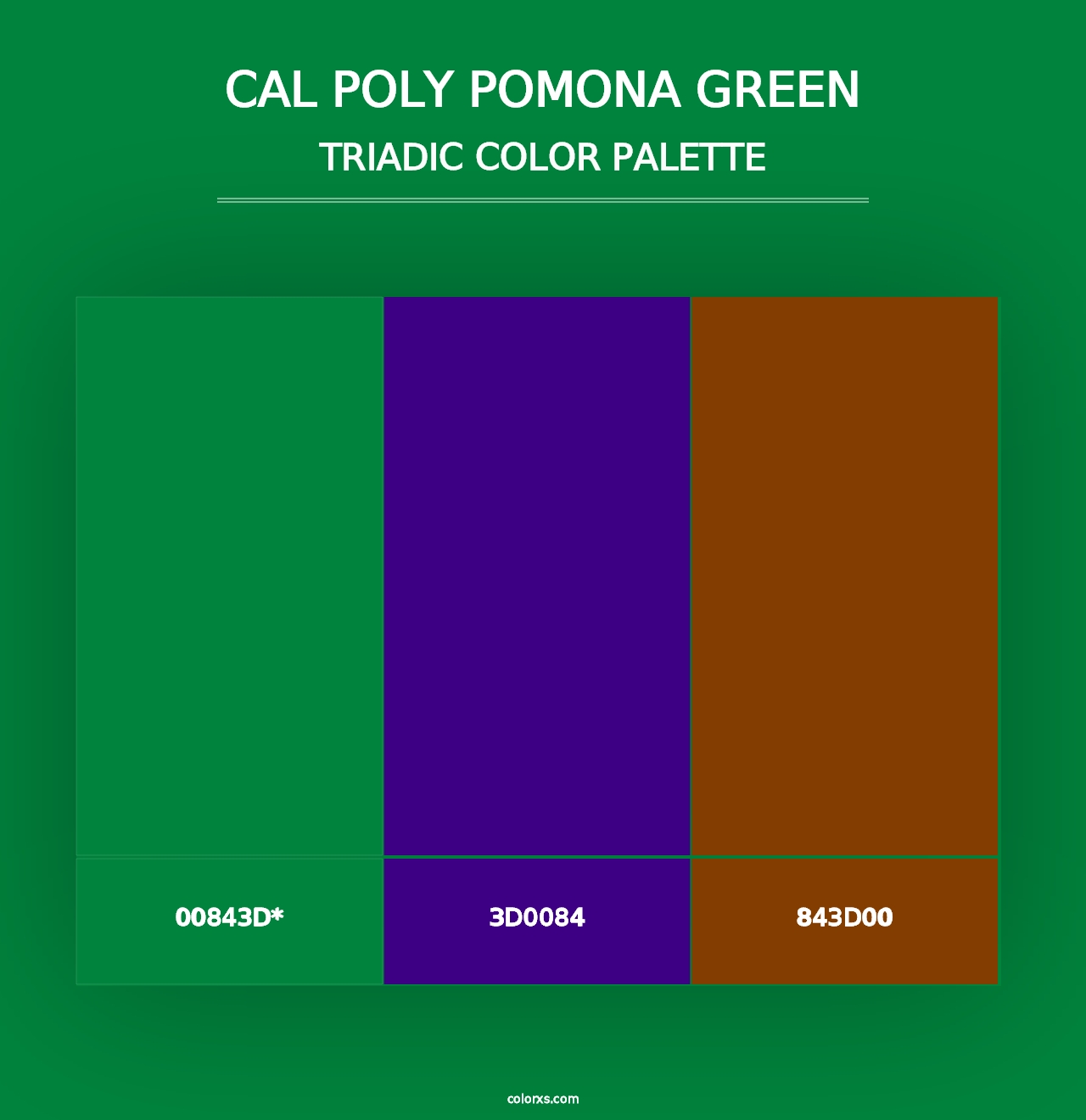 Cal Poly Pomona Green - Triadic Color Palette