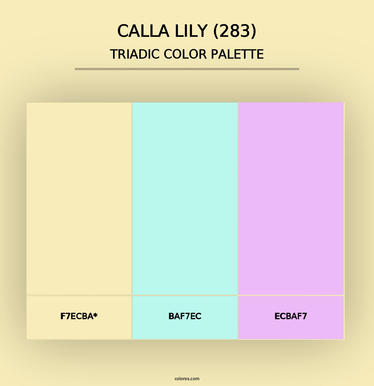 Calla Lily (283) - Triadic Color Palette