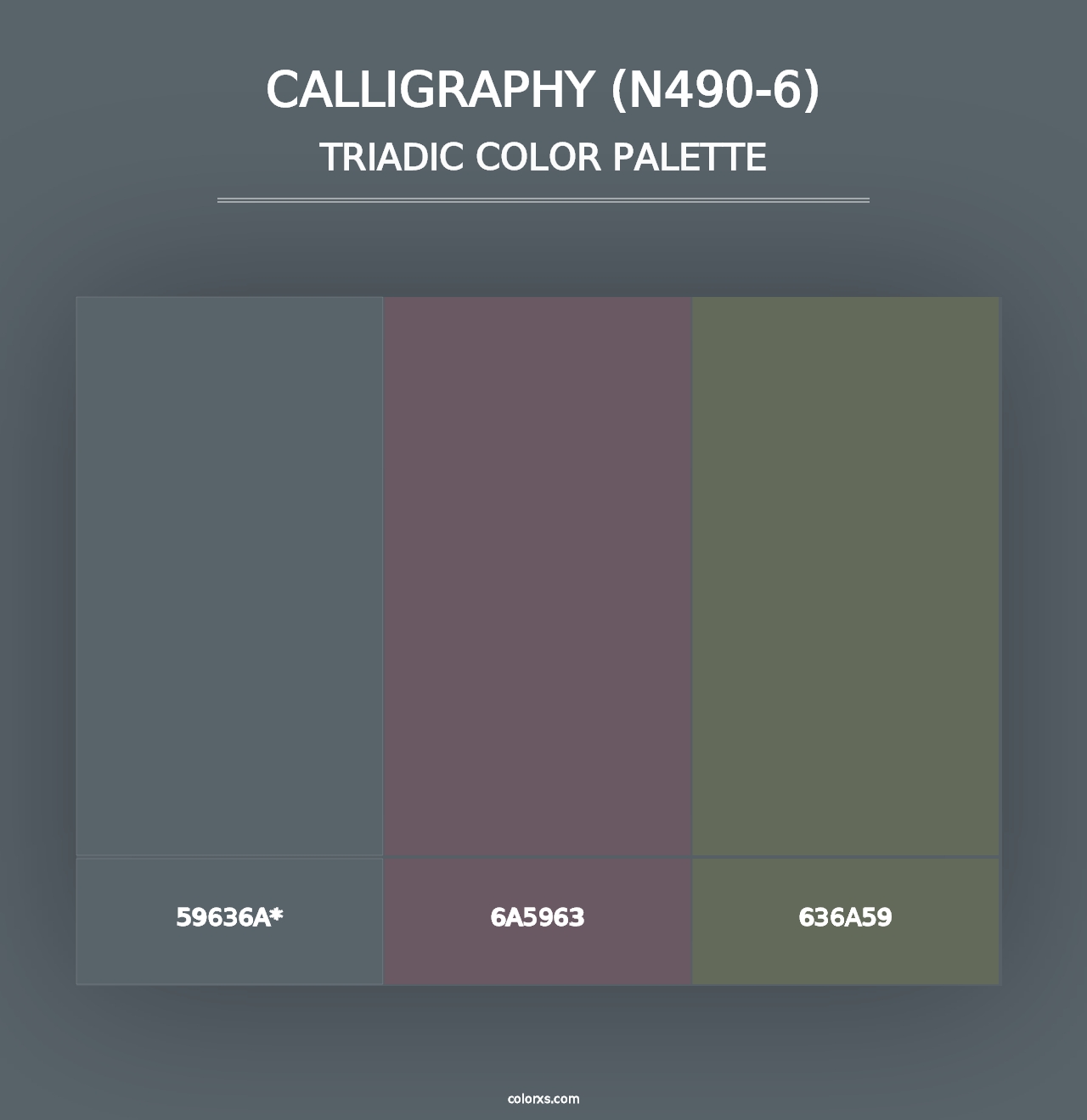 Calligraphy (N490-6) - Triadic Color Palette