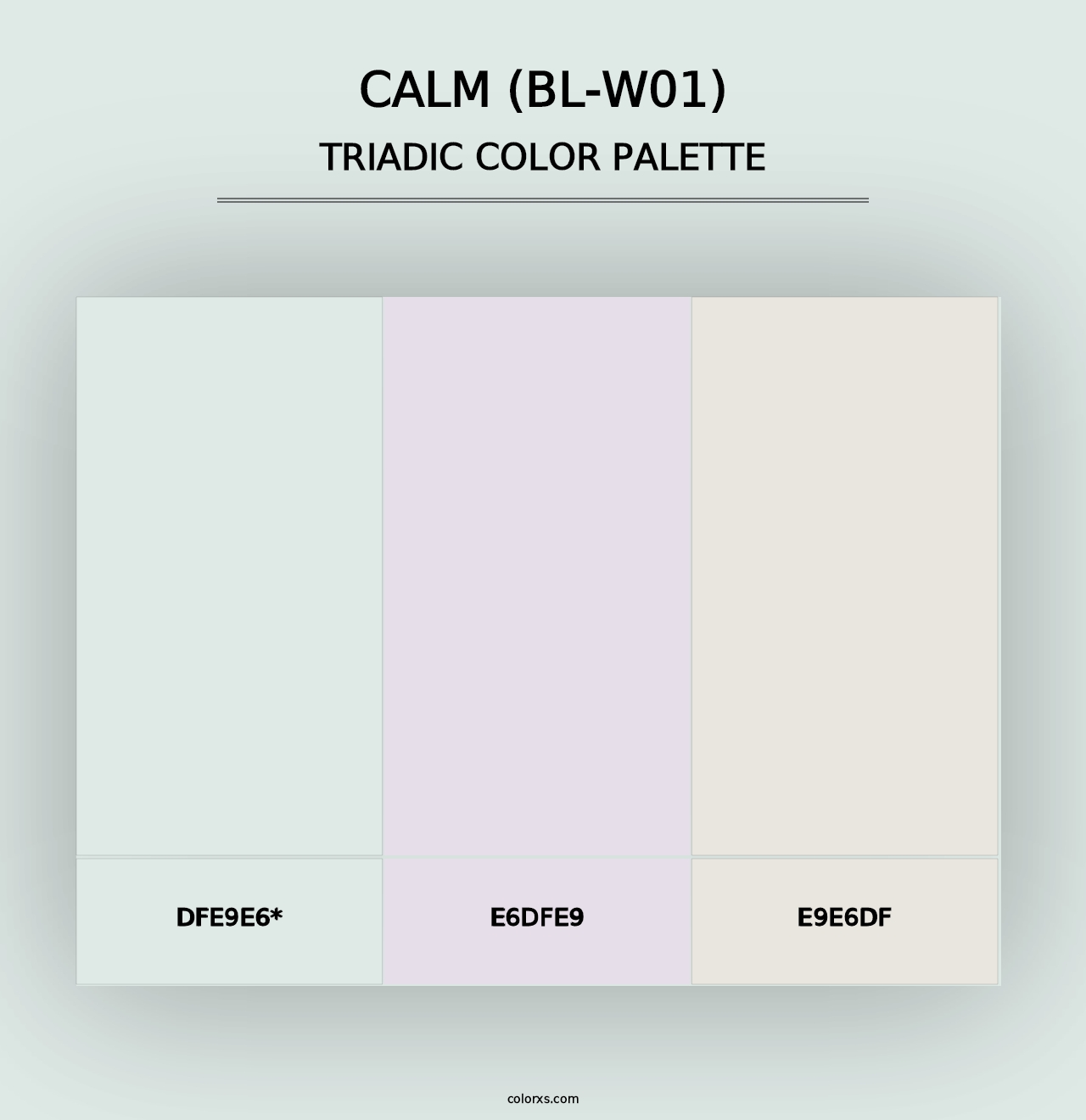 Calm (BL-W01) - Triadic Color Palette