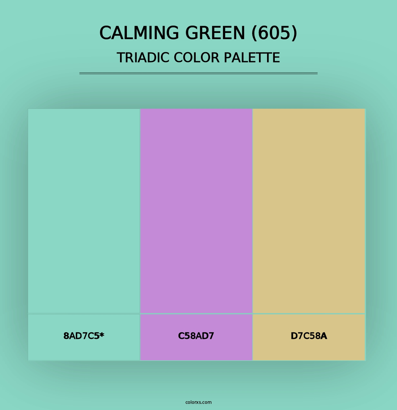 Calming Green (605) - Triadic Color Palette