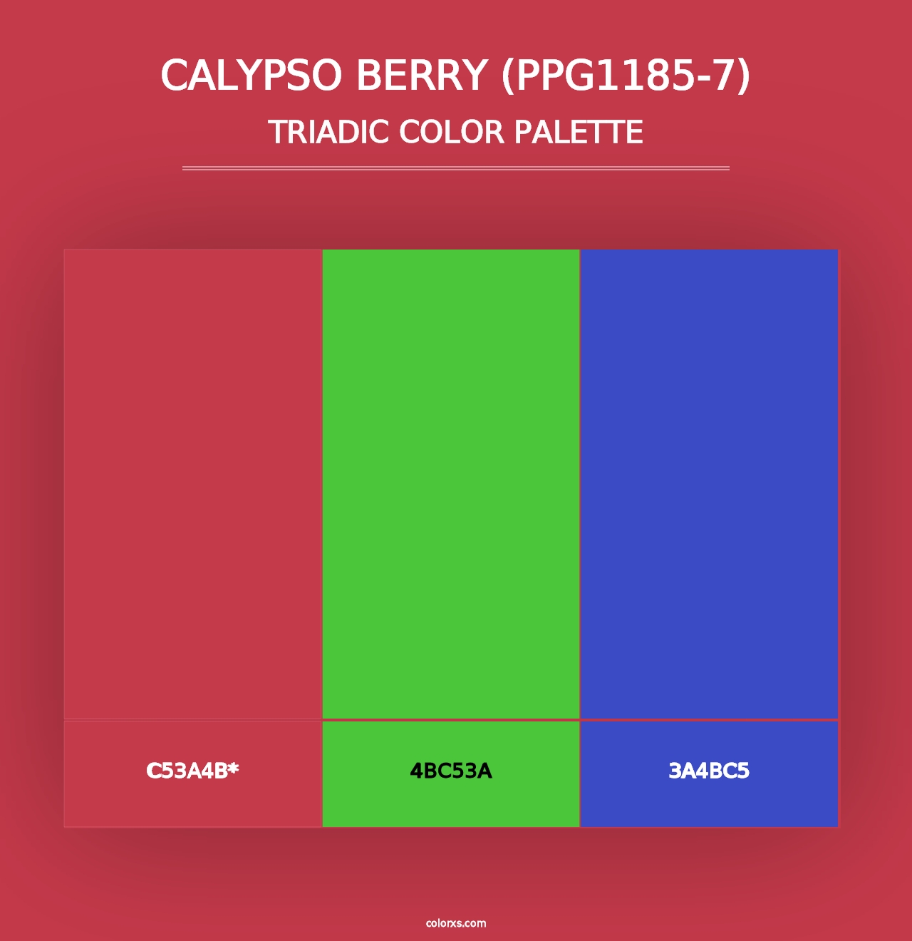 Calypso Berry (PPG1185-7) - Triadic Color Palette