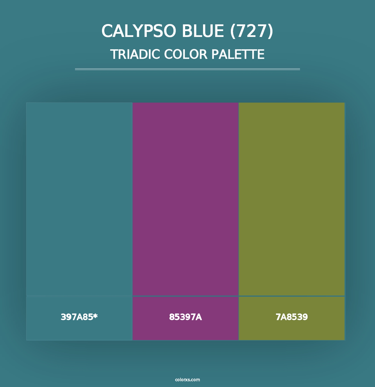 Calypso Blue (727) - Triadic Color Palette