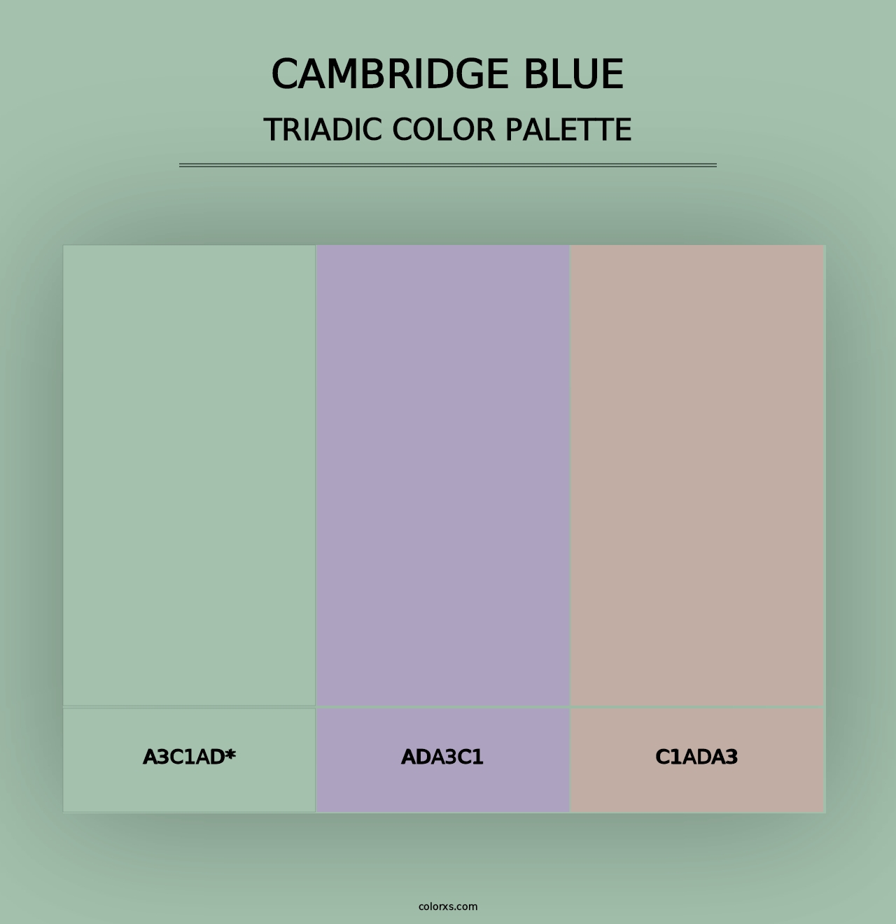 Cambridge Blue - Triadic Color Palette