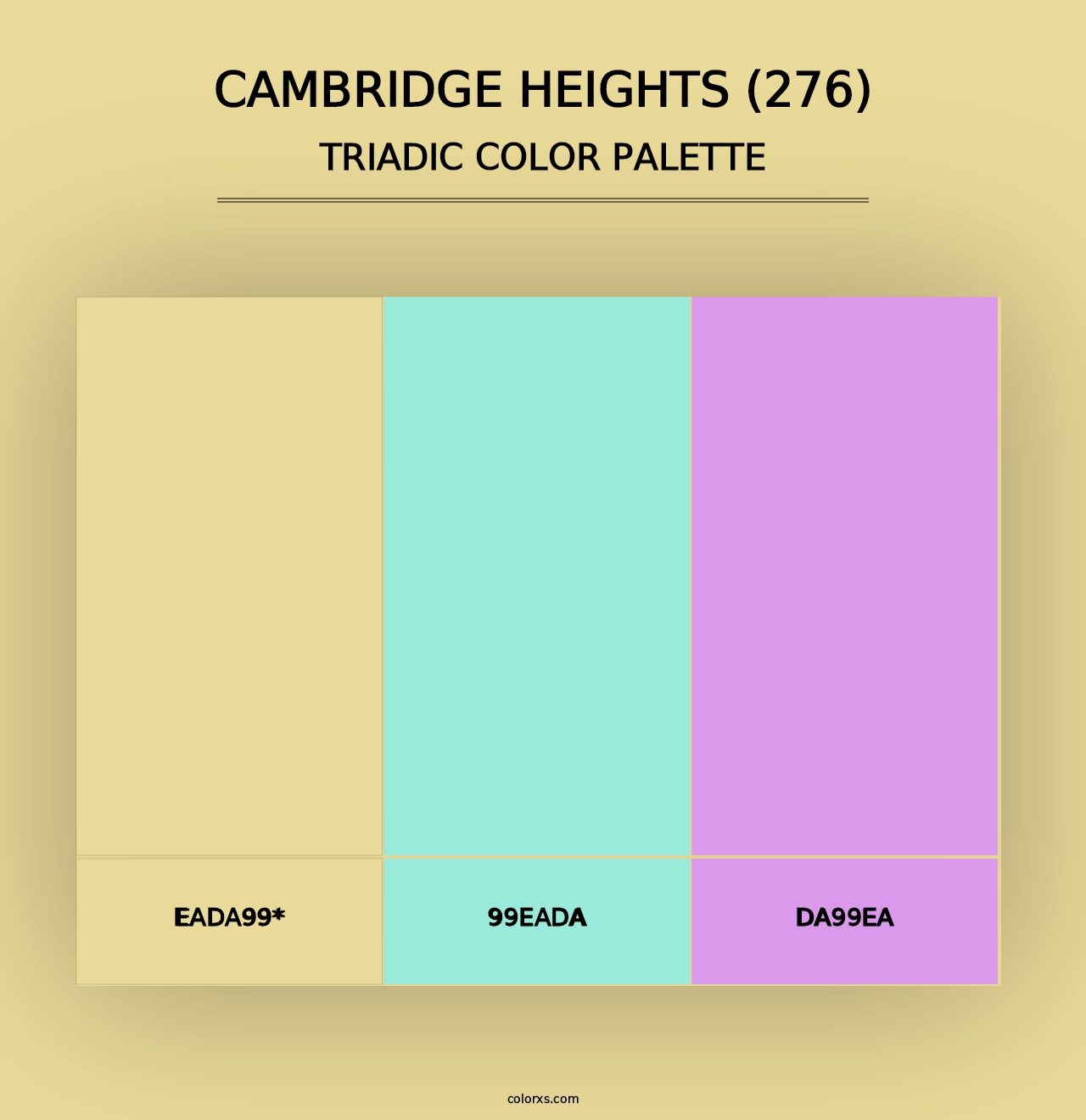 Cambridge Heights (276) - Triadic Color Palette