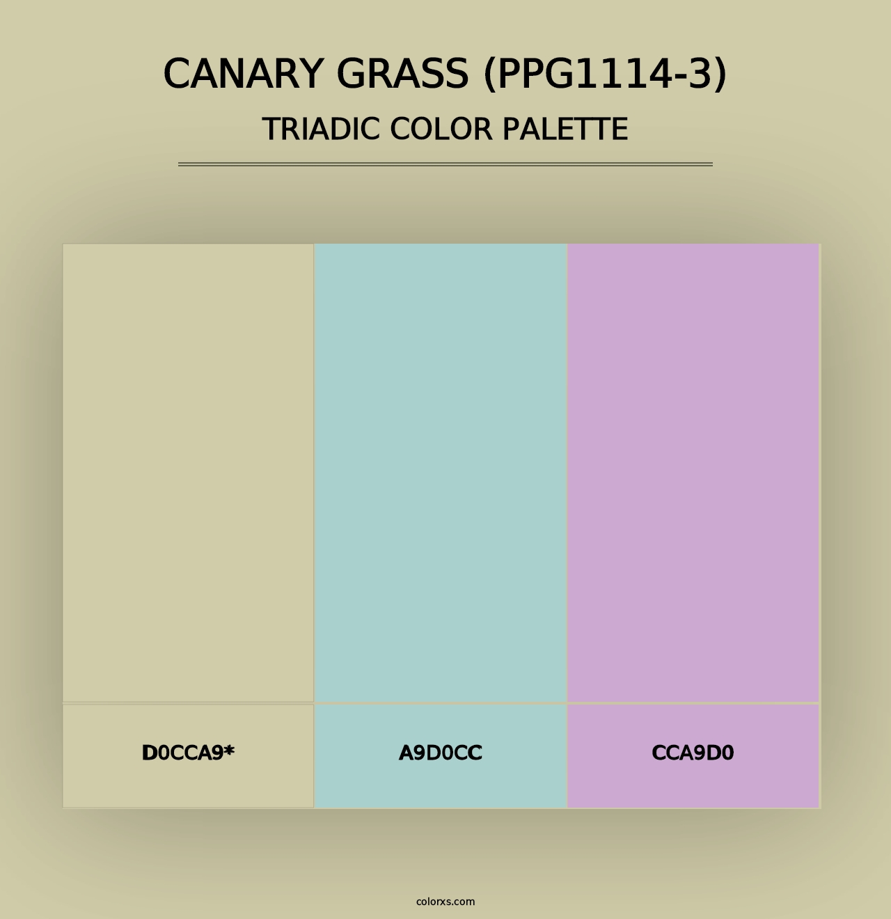 Canary Grass (PPG1114-3) - Triadic Color Palette