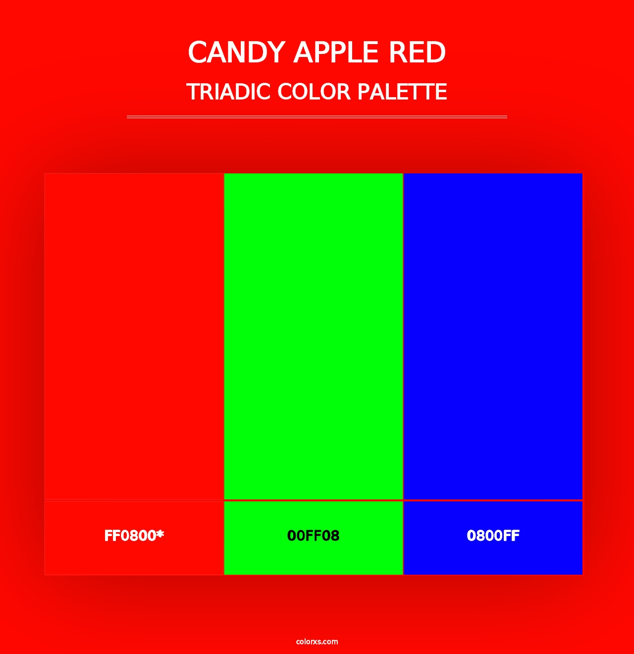 Candy Apple Red - Triadic Color Palette