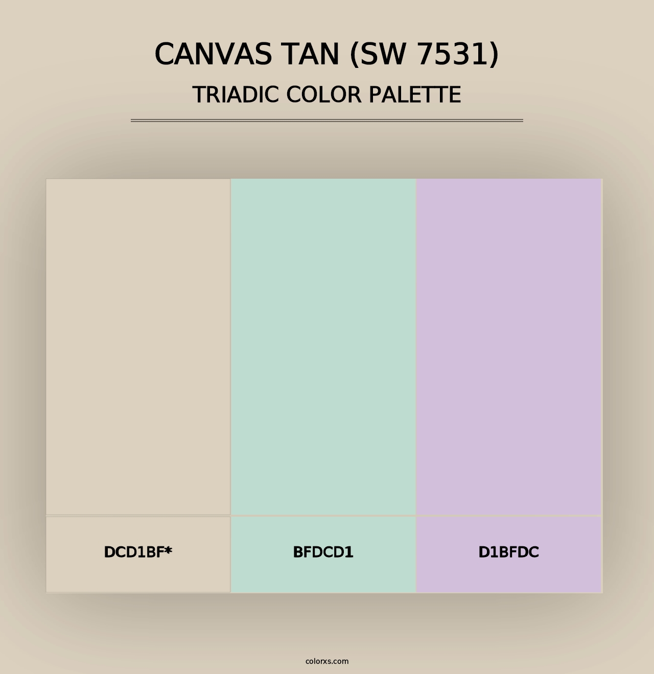 Canvas Tan (SW 7531) - Triadic Color Palette