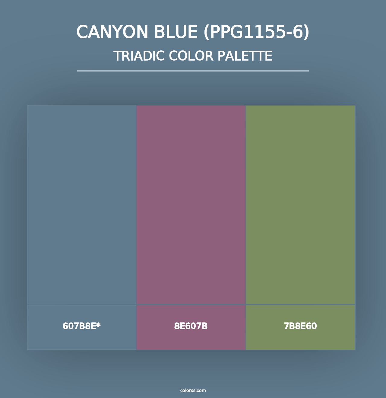 Canyon Blue (PPG1155-6) - Triadic Color Palette