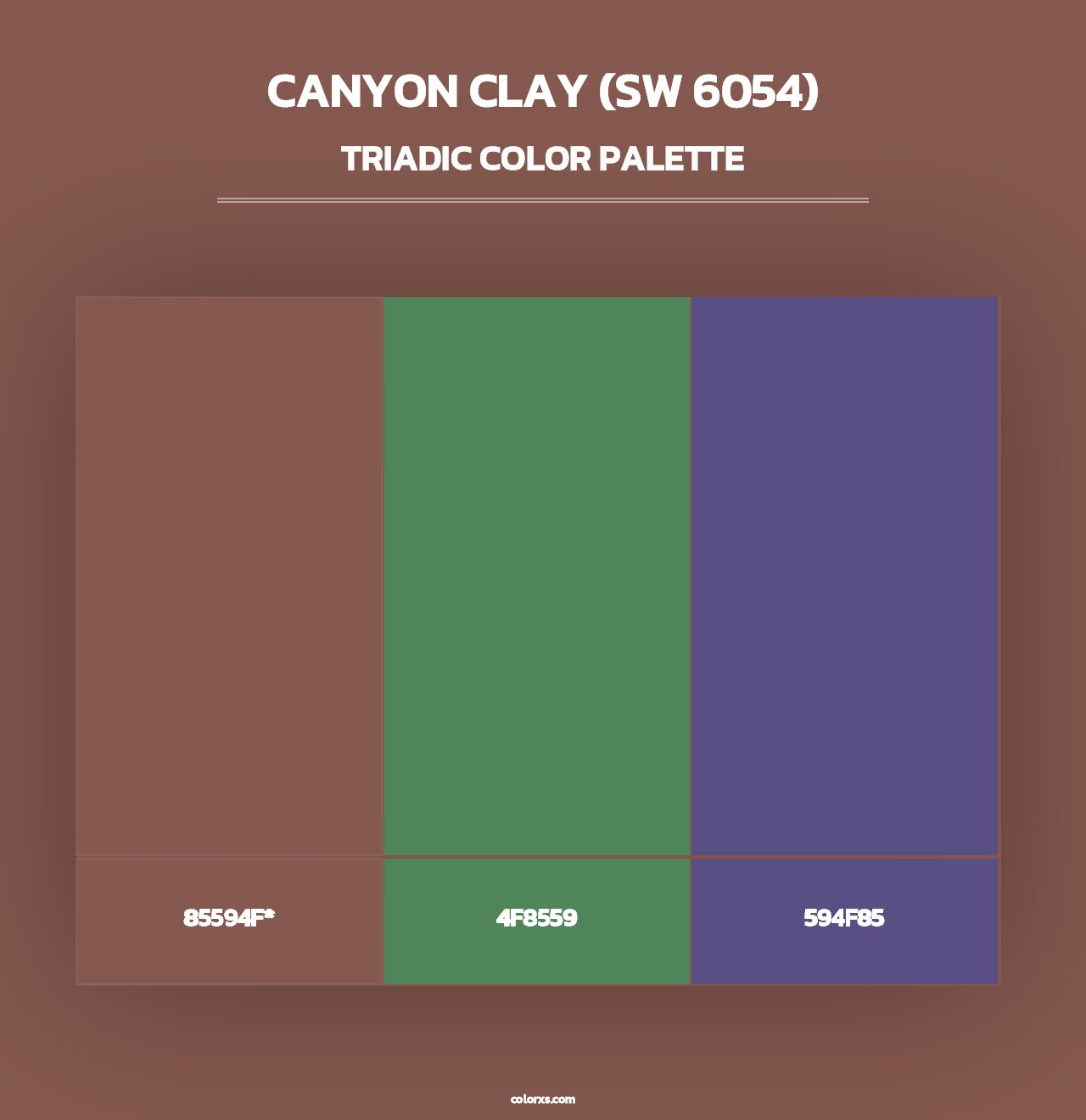 Canyon Clay (SW 6054) - Triadic Color Palette