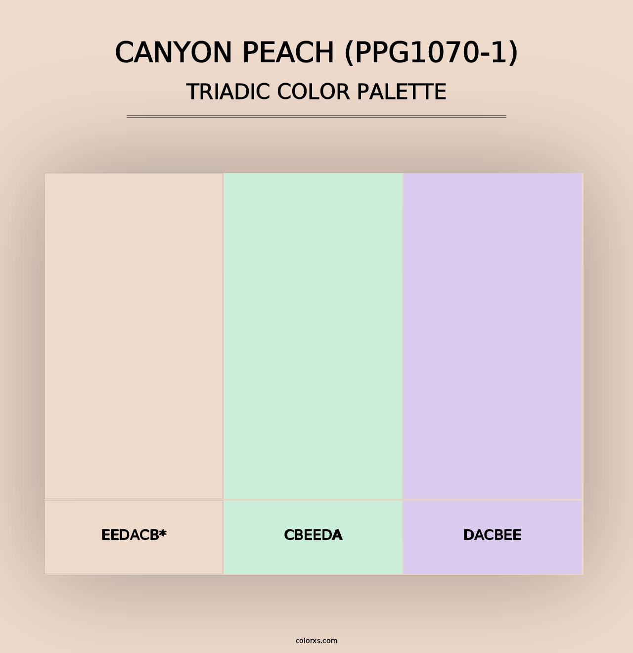 Canyon Peach (PPG1070-1) - Triadic Color Palette