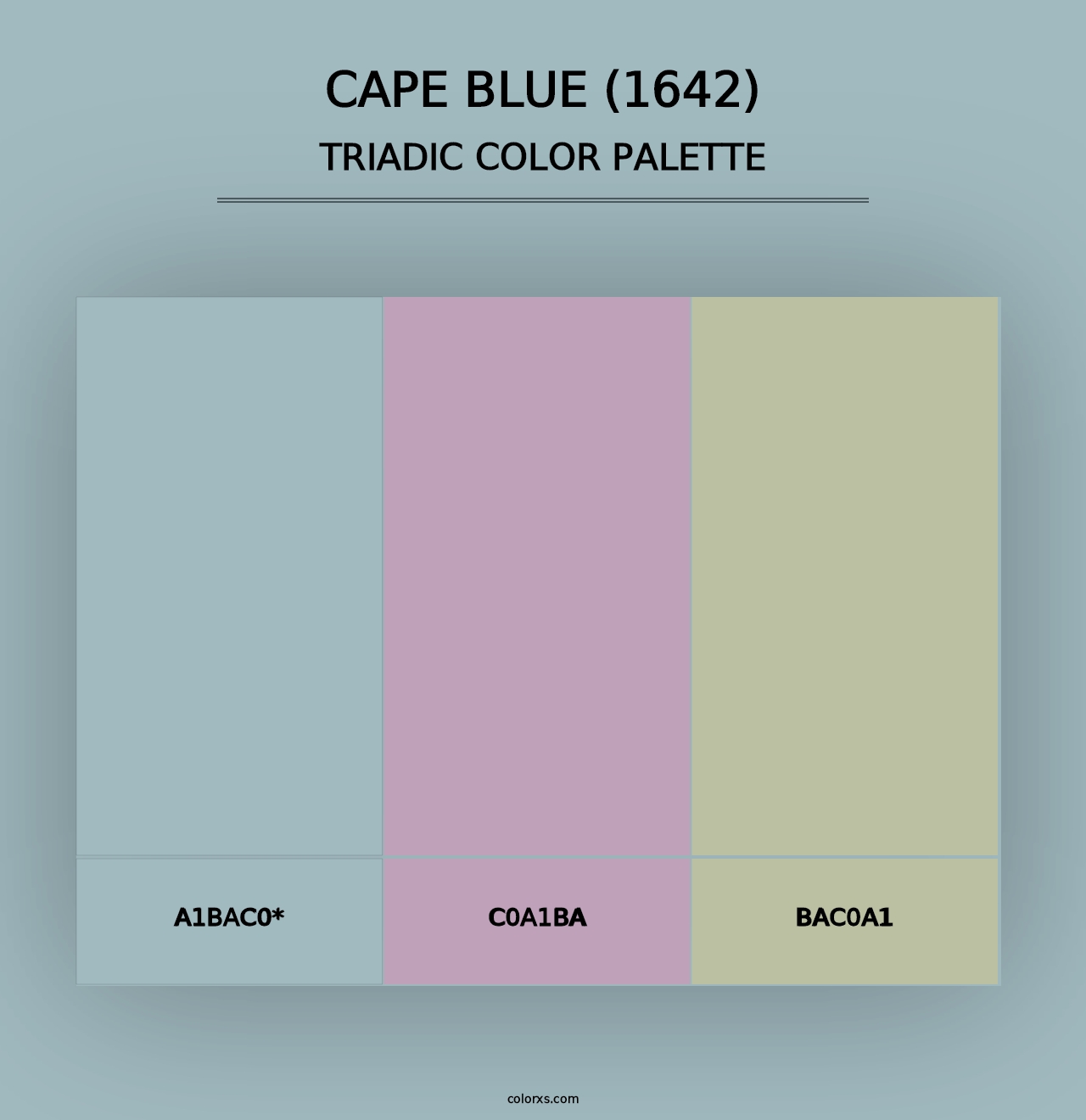 Cape Blue (1642) - Triadic Color Palette