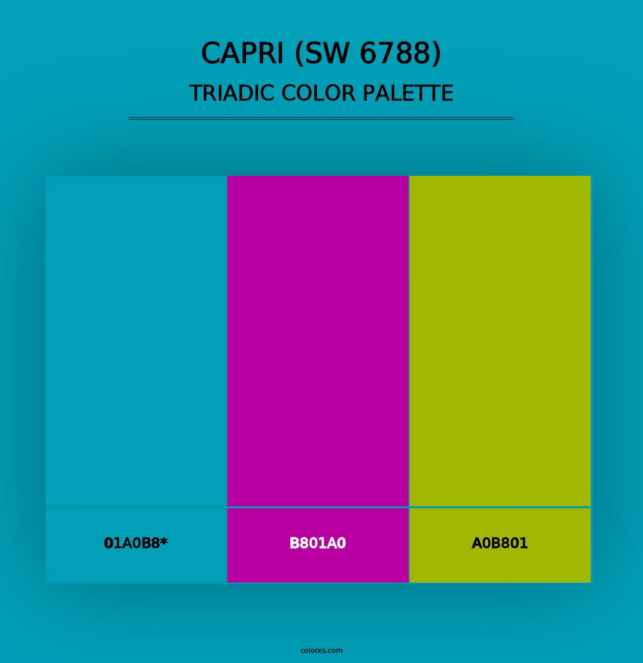 Capri (SW 6788) - Triadic Color Palette