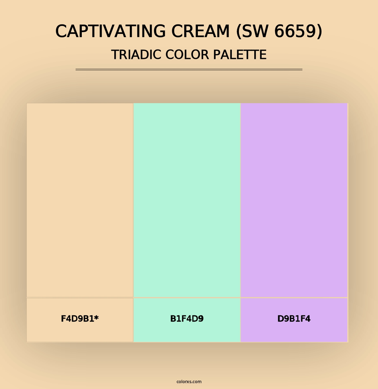 Captivating Cream (SW 6659) - Triadic Color Palette