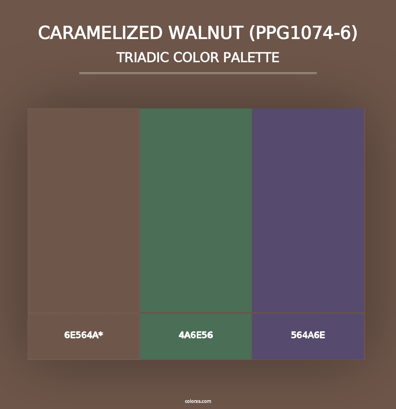 Caramelized Walnut (PPG1074-6) - Triadic Color Palette