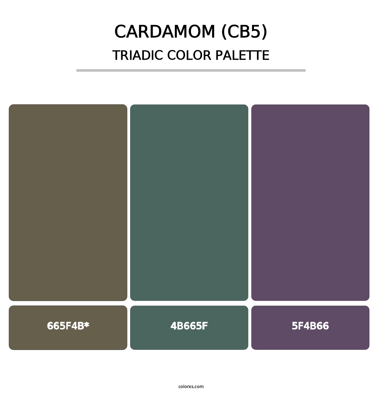 Cardamom (CB5) - Triadic Color Palette