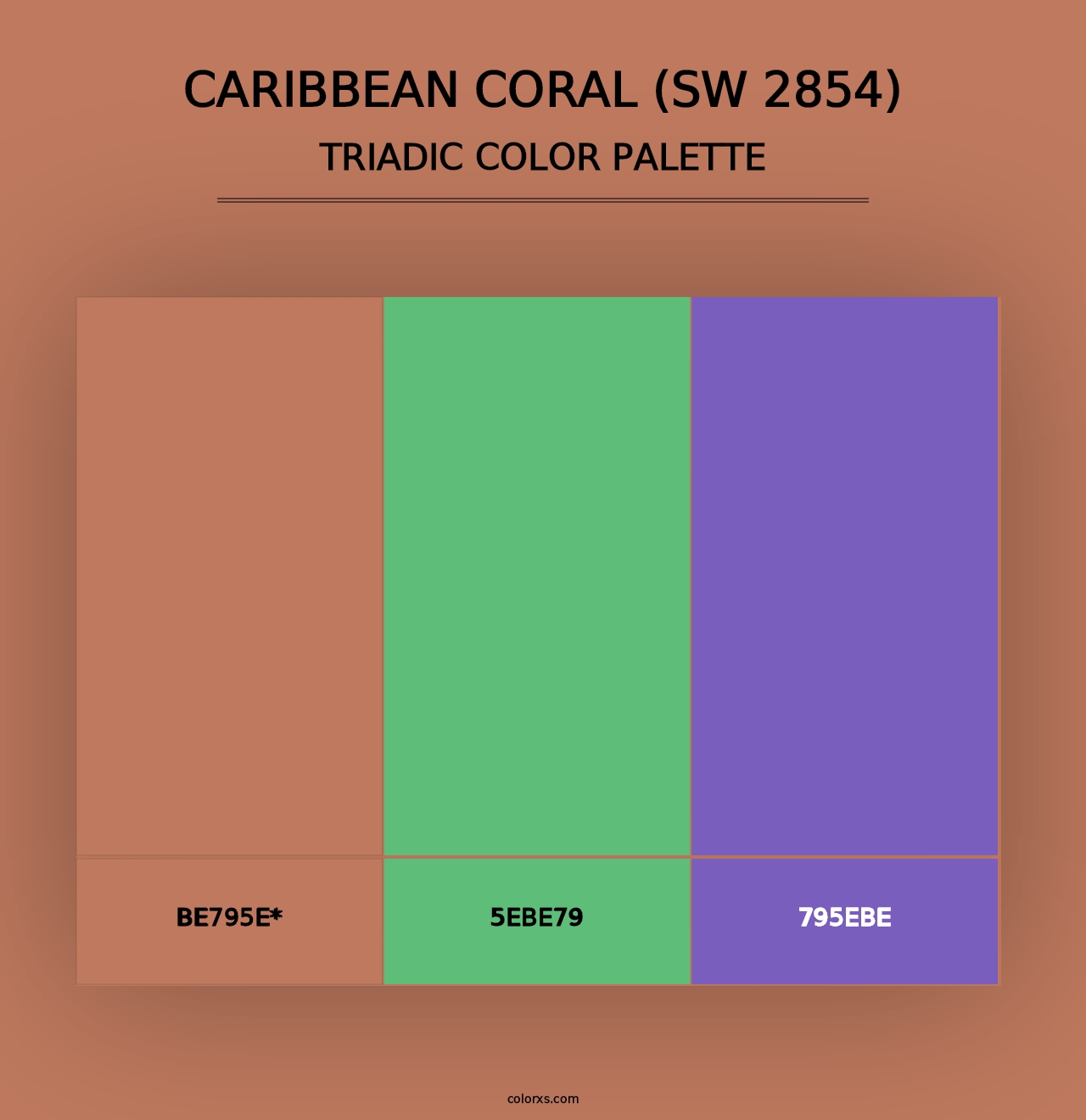 Caribbean Coral (SW 2854) - Triadic Color Palette