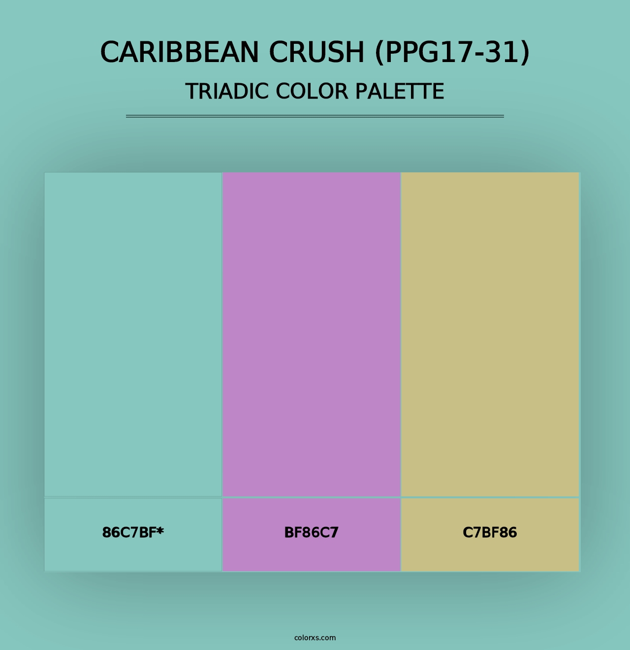 Caribbean Crush (PPG17-31) - Triadic Color Palette