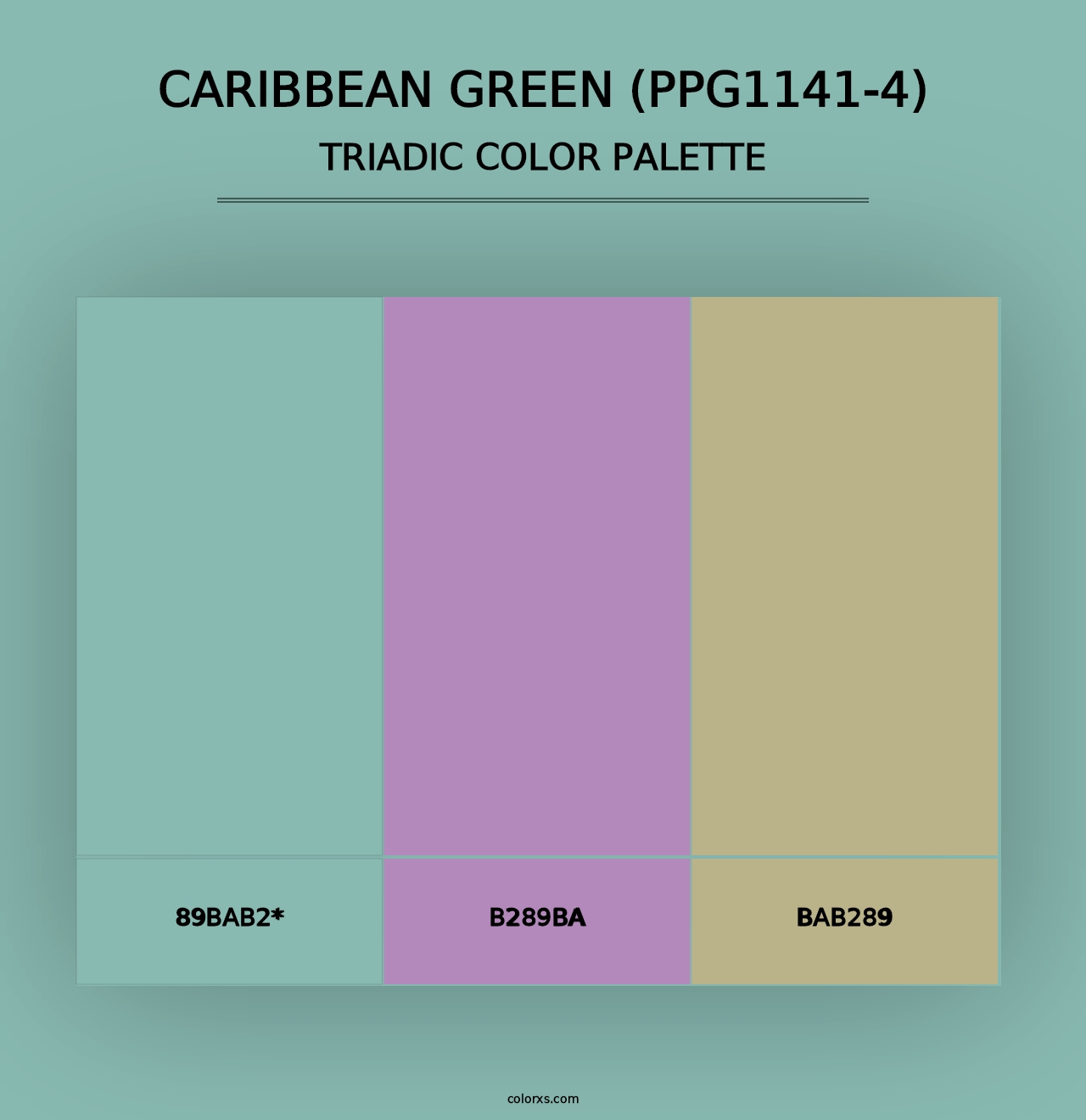 Caribbean Green (PPG1141-4) - Triadic Color Palette