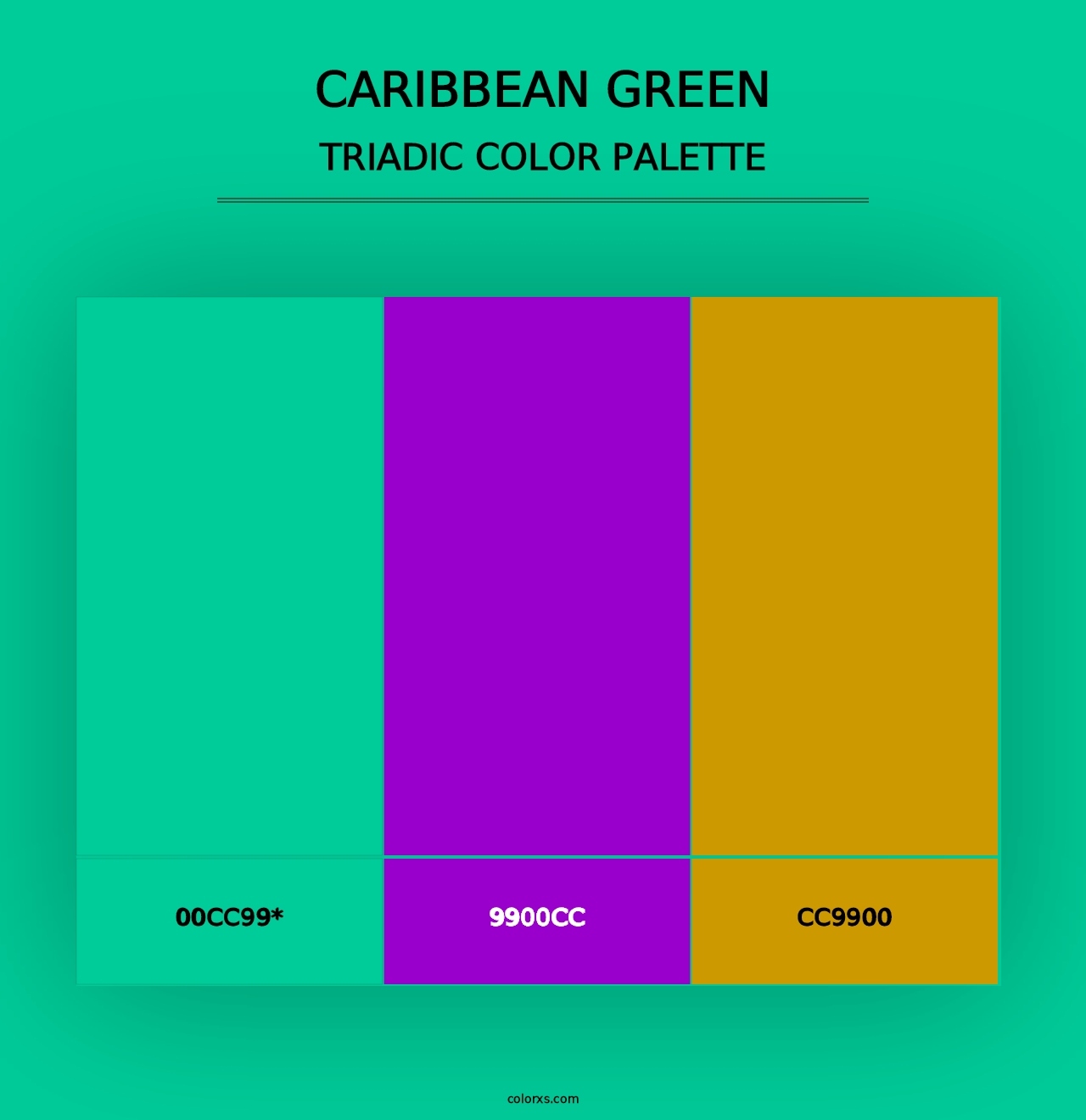 Caribbean green - Triadic Color Palette