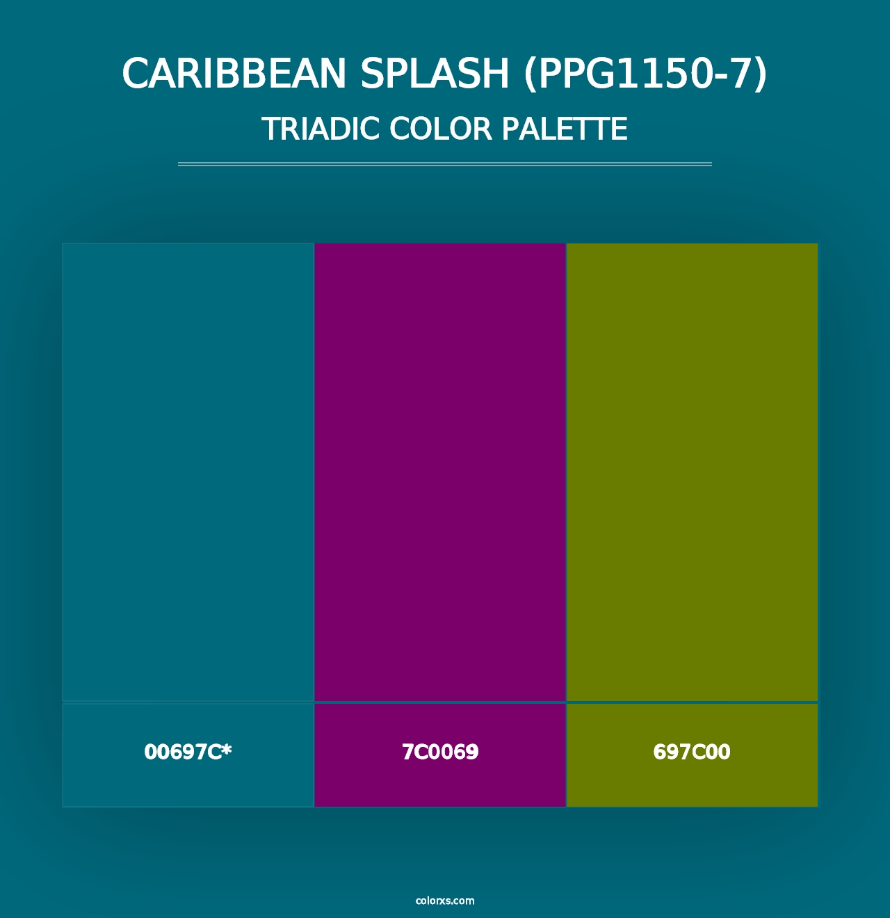 Caribbean Splash (PPG1150-7) - Triadic Color Palette