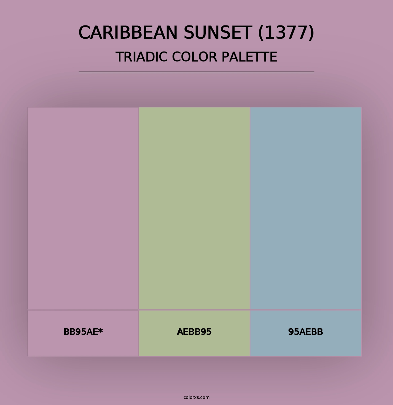 Caribbean Sunset (1377) - Triadic Color Palette