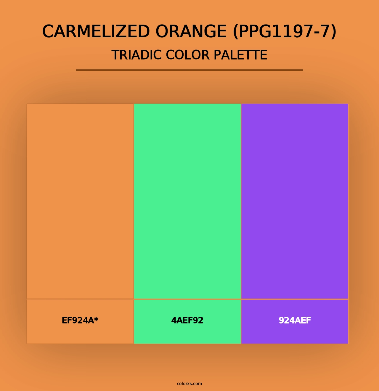 Carmelized Orange (PPG1197-7) - Triadic Color Palette