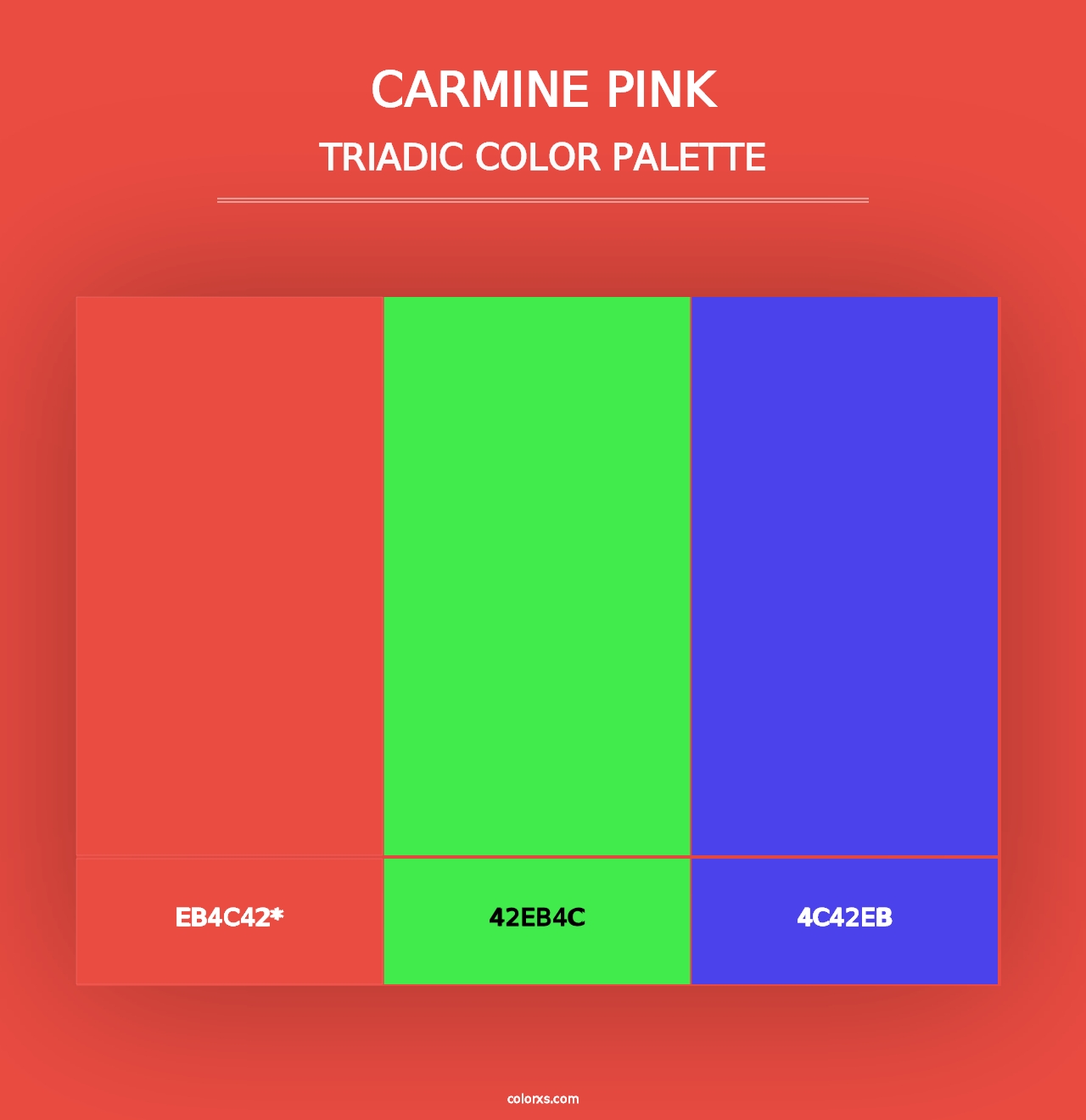 Carmine Pink - Triadic Color Palette