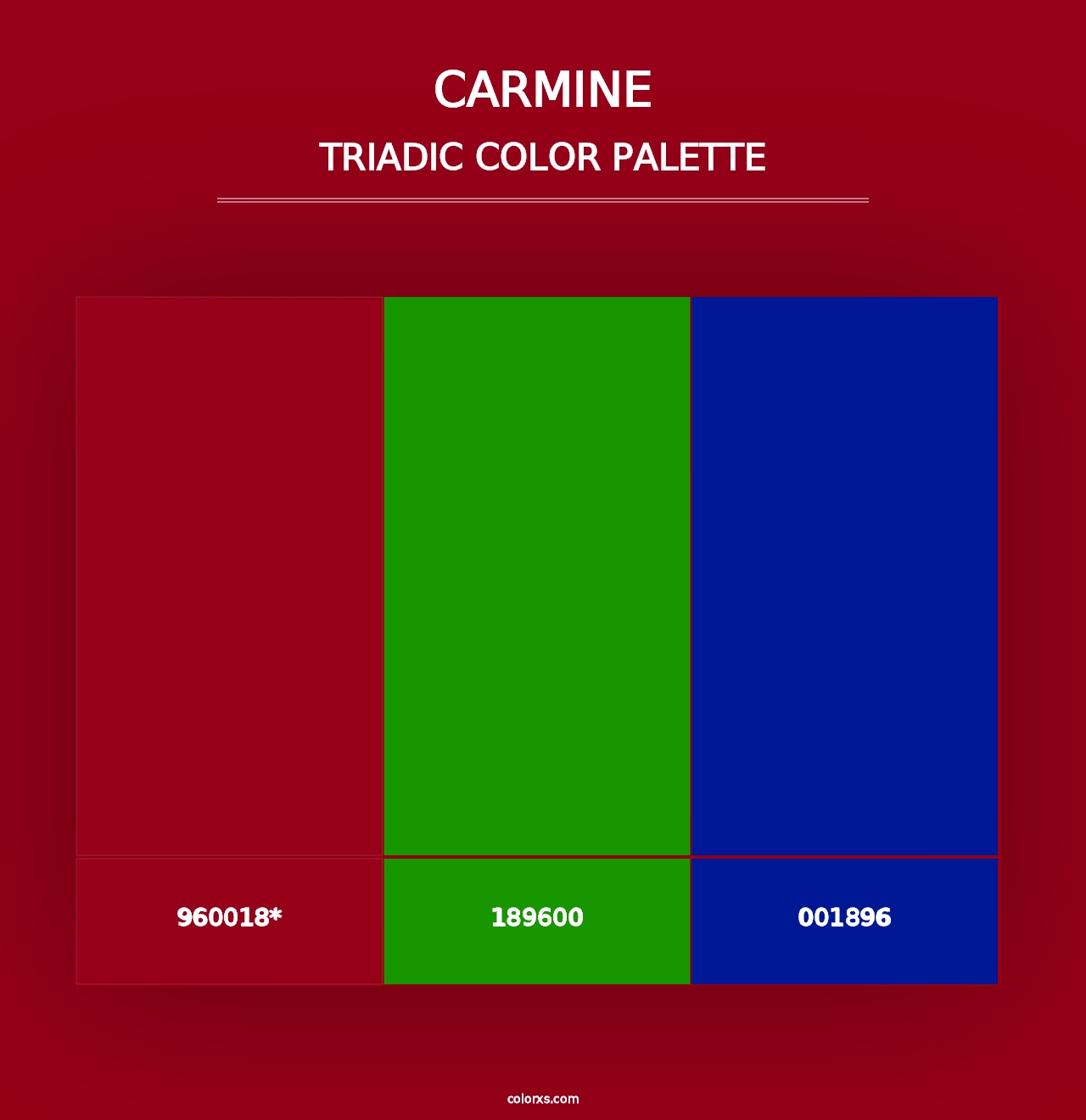 Carmine - Triadic Color Palette