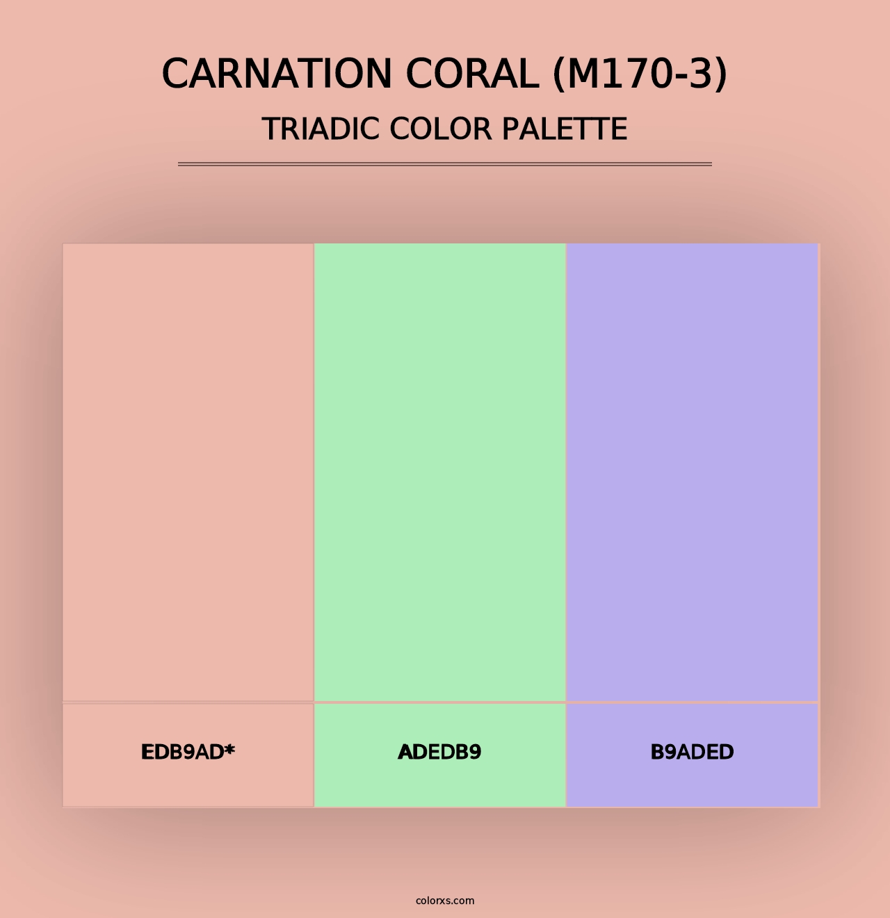 Carnation Coral (M170-3) - Triadic Color Palette