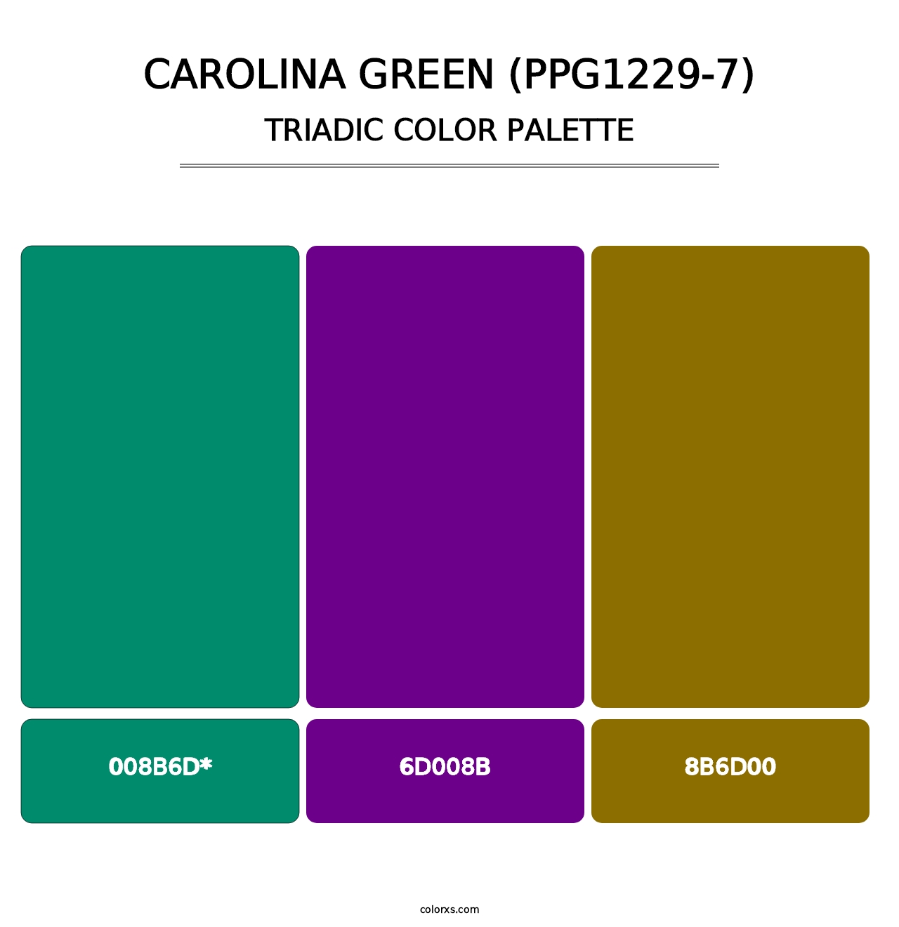 Carolina Green (PPG1229-7) - Triadic Color Palette