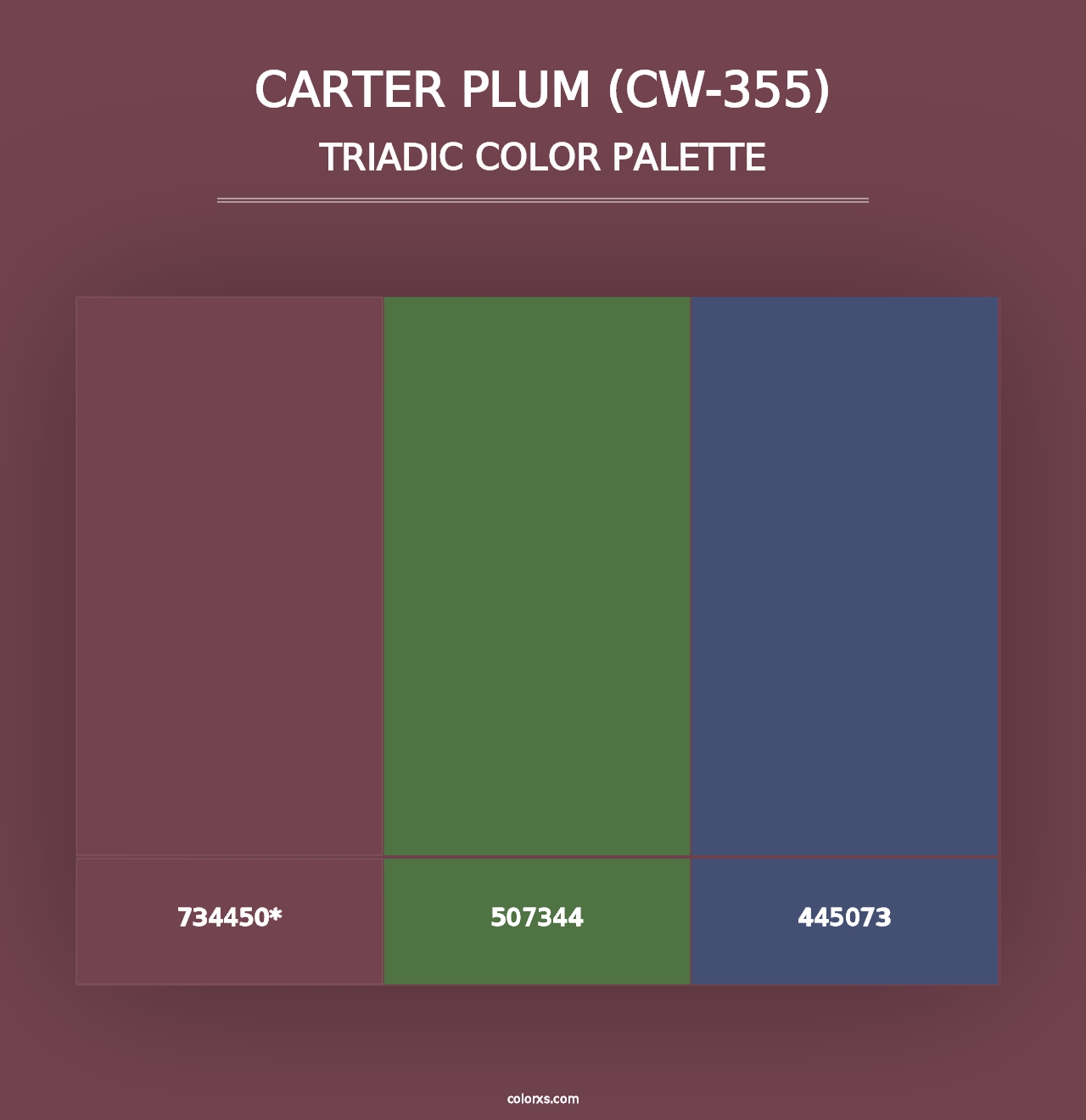 Carter Plum (CW-355) - Triadic Color Palette